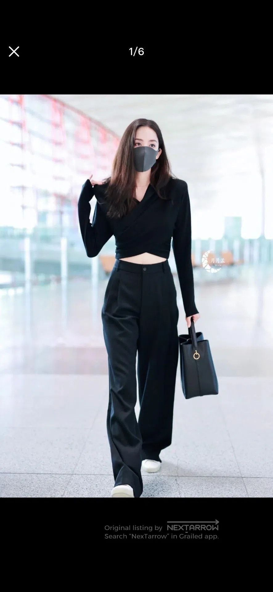 Saint Laurent Paris Saint Laurent Black Wool Cropped Wrap Top. Size M / US 6-8 / IT 42-44 - 4 Thumbnail