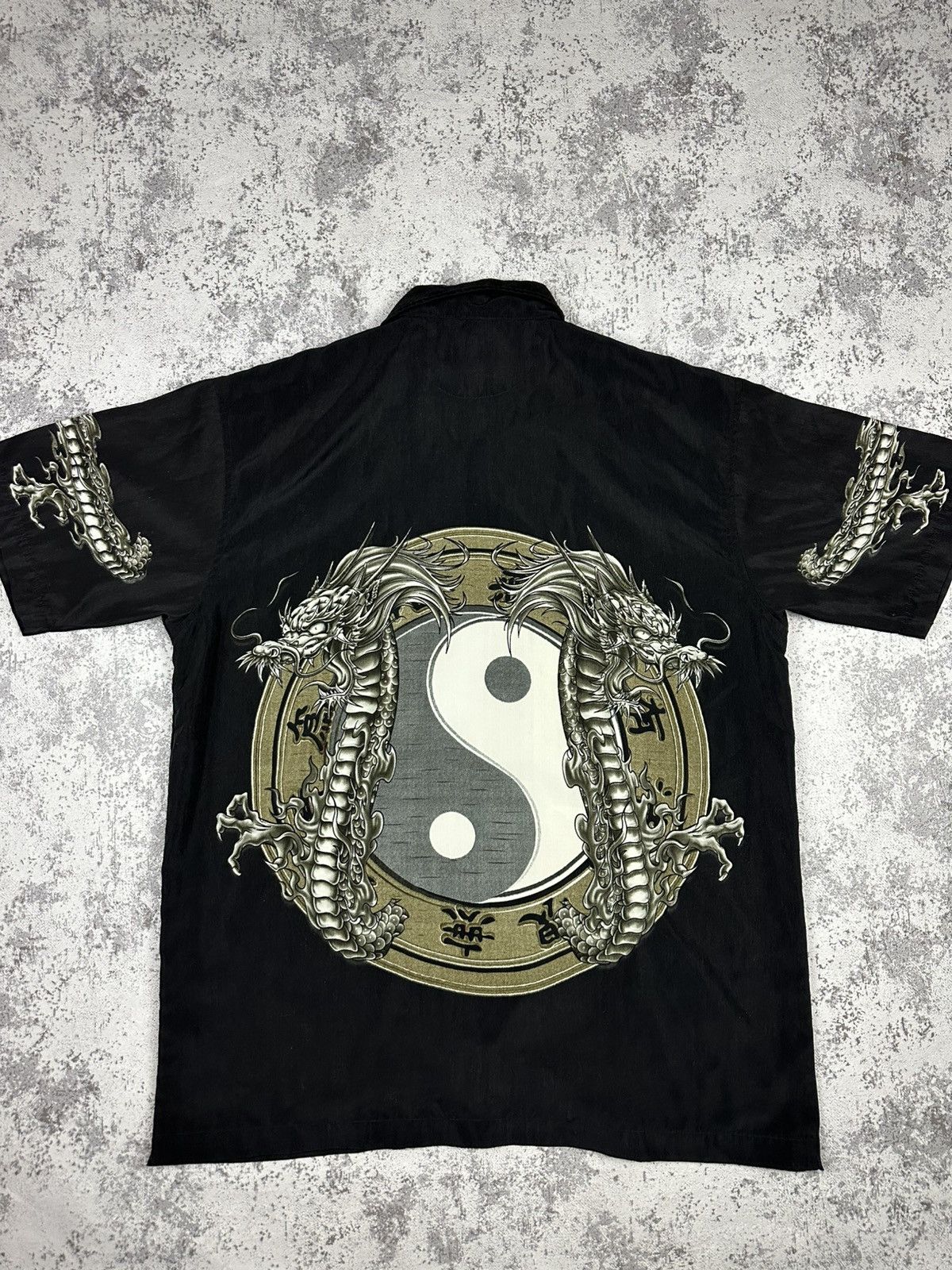 Japanese Brand Vintage Shirt Dragon Yin Yang Martial Arts Button-Up Size US M / EU 48-50 / 2 - 2 Thumbnail