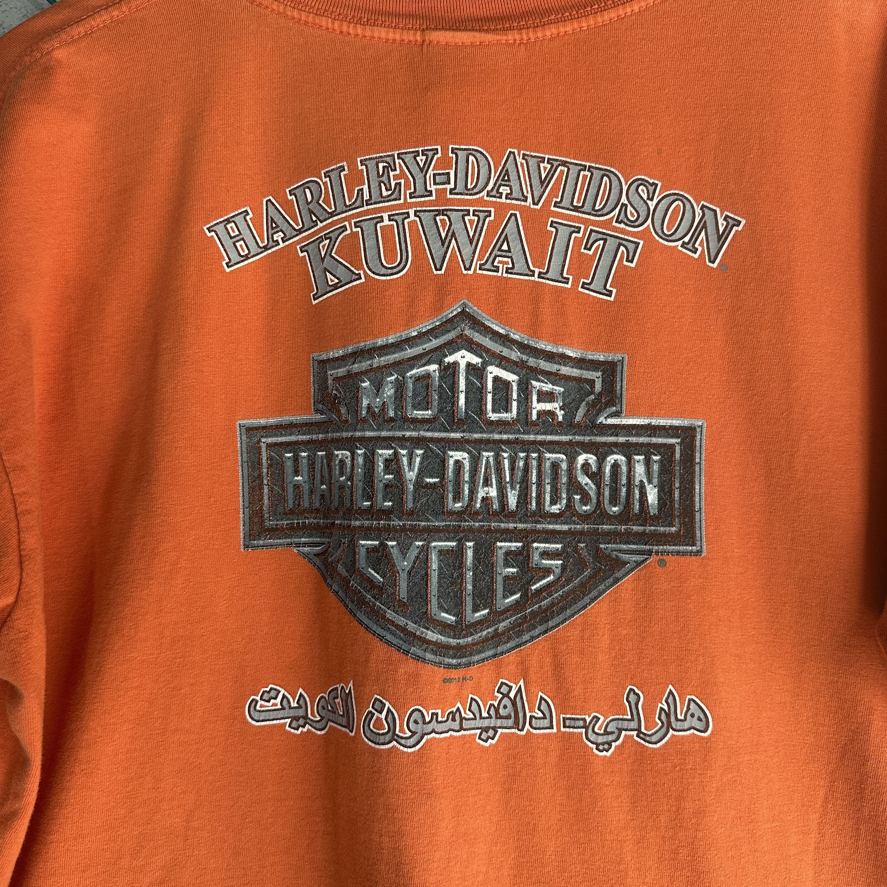 Harley Davidson Vintage Harley Davidson T Shirt Orange American Eagle Kuwait Size US XL / EU 56 / 4 - 9 Thumbnail