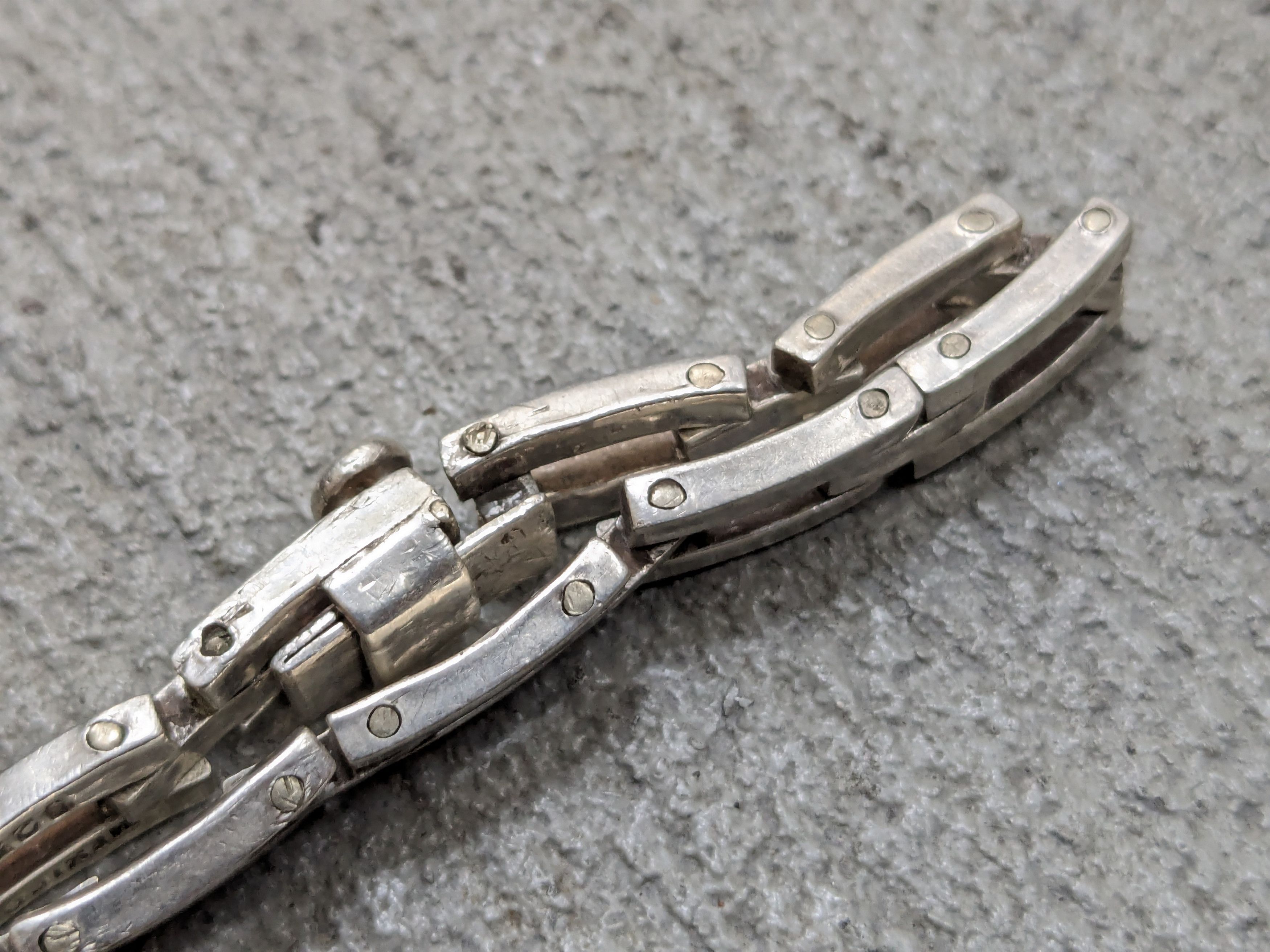 Jewelry Vintage Sterling Silver Bracelet Link Chain 8" Biker Punk Size ONE SIZE - 8 Thumbnail