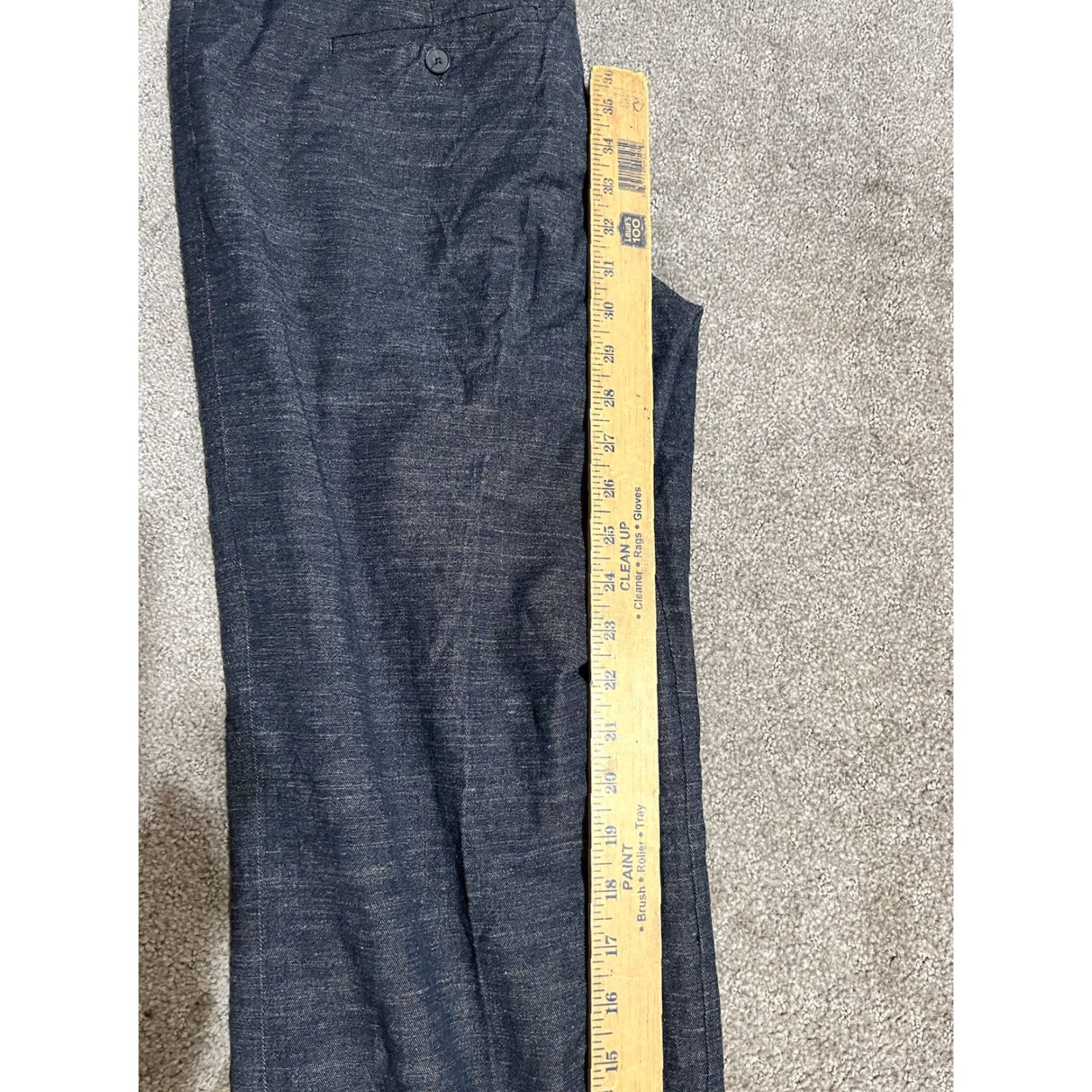 Ann Taylor LOFT Original Trouser Pants Women’s Size 10 Blue Chambray Straight Leg Dress Pants Women's 10 Size 32" / US 10 / IT 46 - 6 Thumbnail