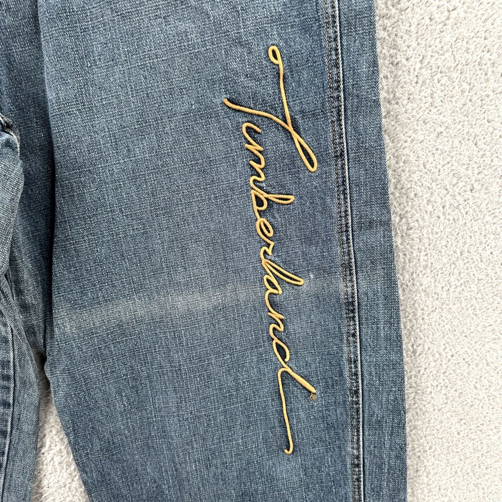 Timberland VINTAGE Timberland Jeans Mens 38x34 90s Hip Hop Baggy Wide-Leg Embroidered Logo Blue Size US 38 / EU 54 - 5 Thumbnail