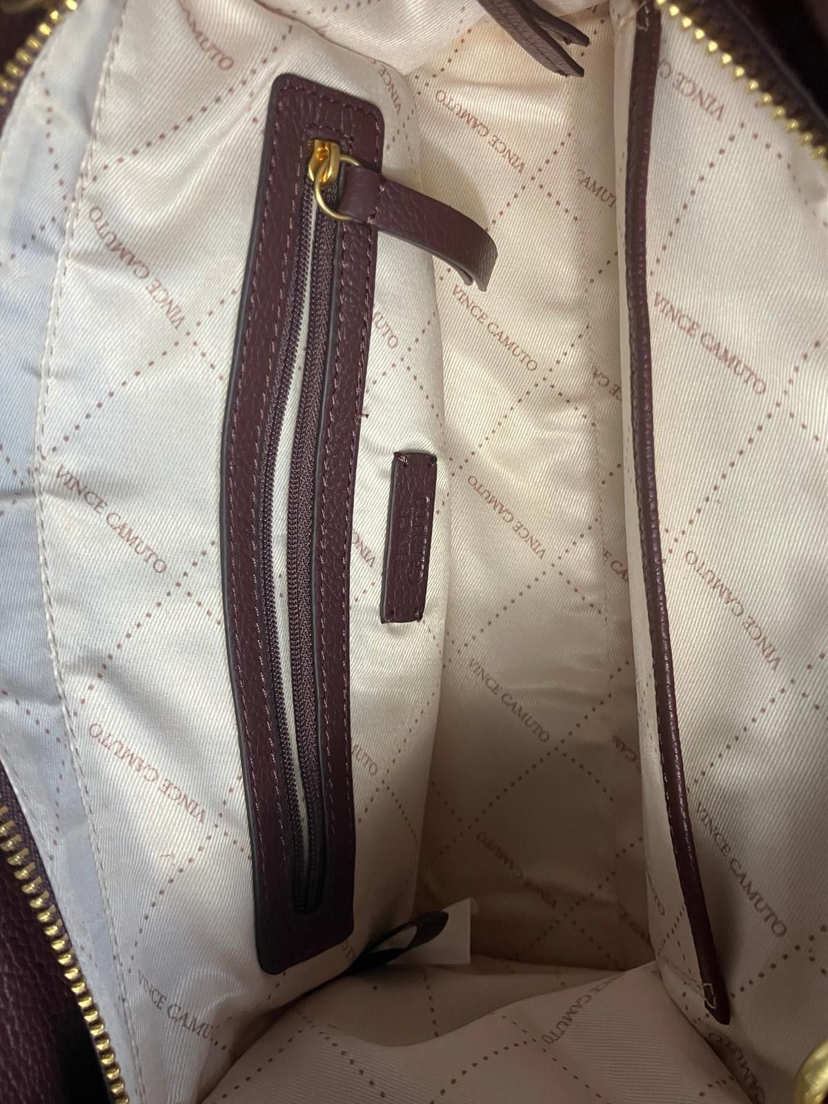 Vince Camuto Vince Camuto Burgundy Leather Satchel Bag Classic Size ONE SIZE - 8 Thumbnail