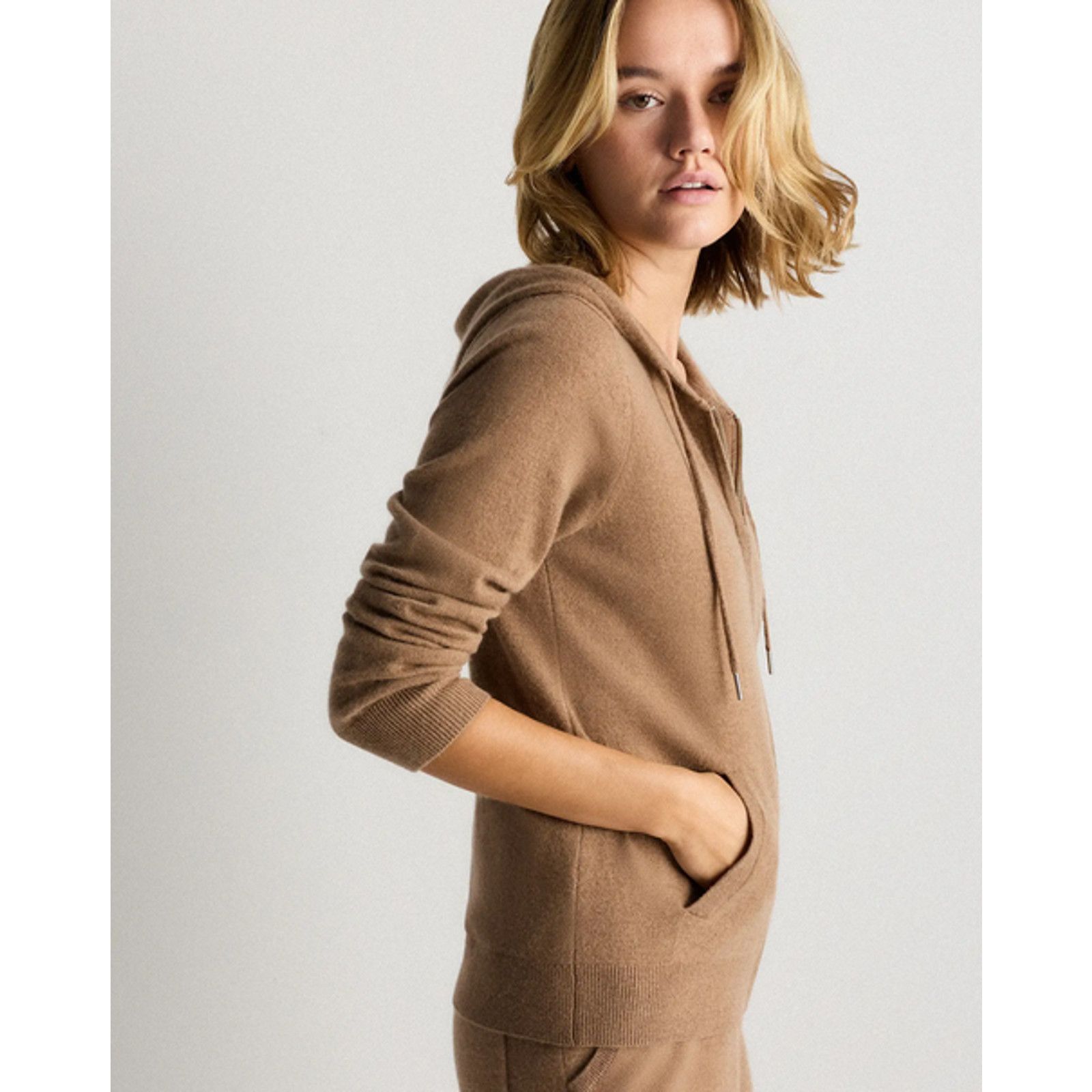 Quince Quince Mongolian Cashmere Full-Zip Hoodie Teak Size XL NWT Size XL / US 12-14 / IT 48-50 - 3 Thumbnail