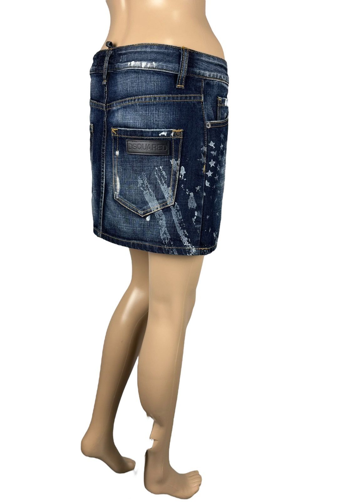 Dsquared2 Daquared Denim Mini Skirt Logo size XS Distressed Size 26" / US 2 / IT 38 - 2 Thumbnail