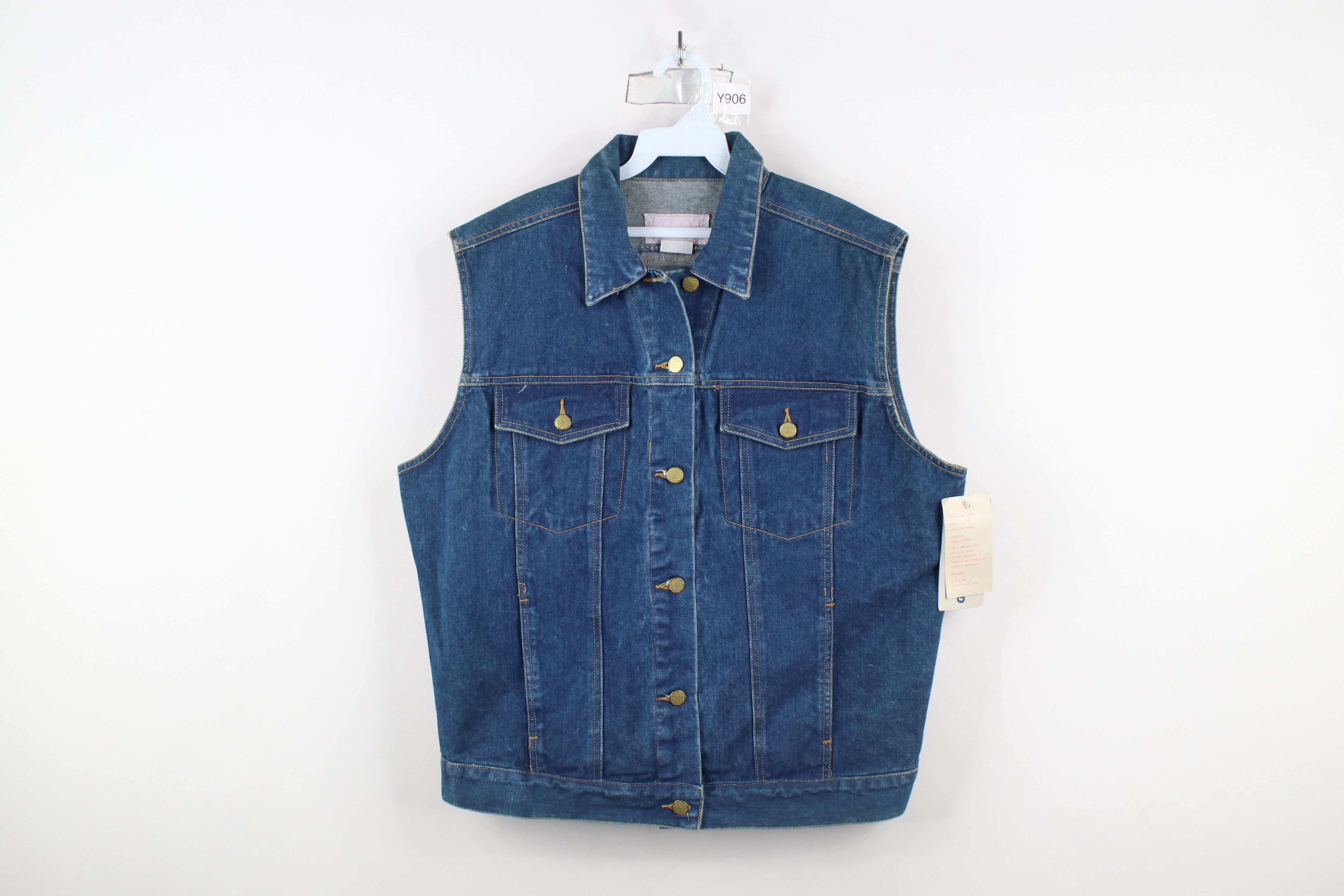Vintage Deadstock Vintage 90s Streetwear Sleeveless Denim Vest Size L / US 10 / IT 46 - 1 Thumbnail