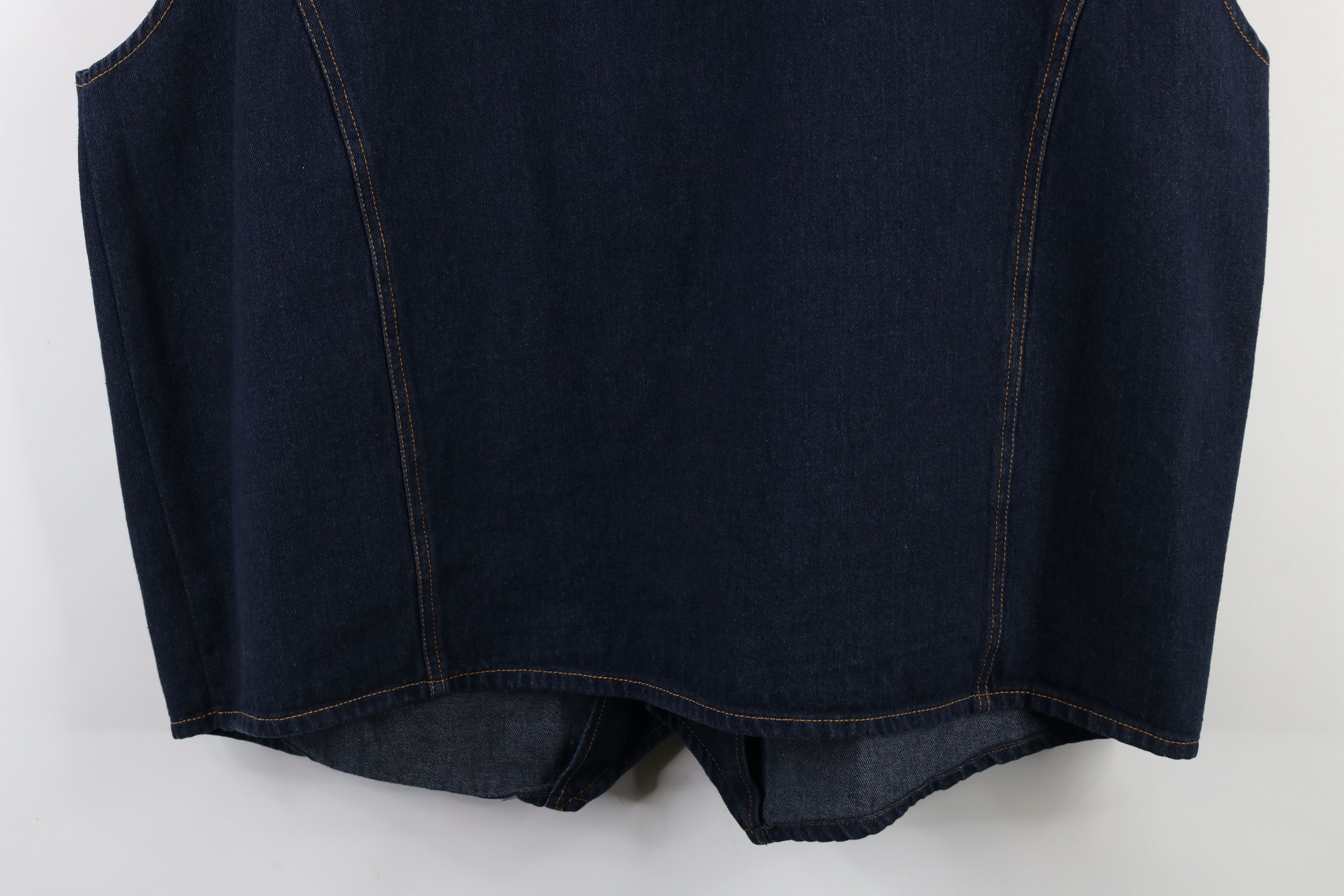 Vintage Vintage 90s Streetwear Denim Jean Button Vest Jacket Blue Size US XXL / EU 58 / 5 - 11 Thumbnail
