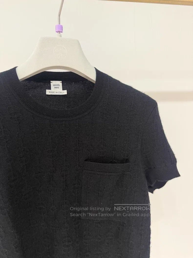 Hermes Hermes Pig Nose Full Relief Pocket Knit Short Sleeve Size S / US 4 / IT 40 - 4 Thumbnail