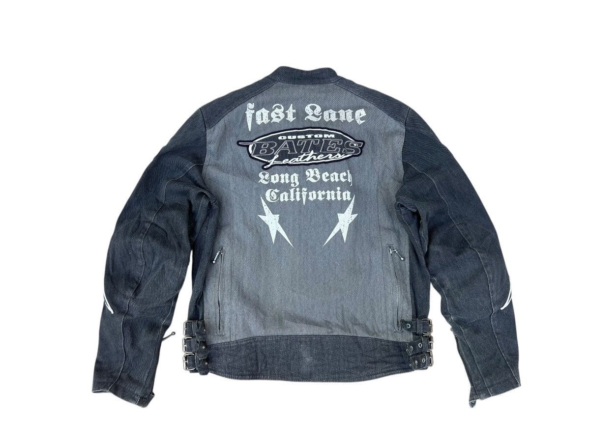 Kadoya Vintage Y2K BATES Distressed Faded Denim Moto Jacket Size US L / EU 52-54 / 3 - 18 Thumbnail