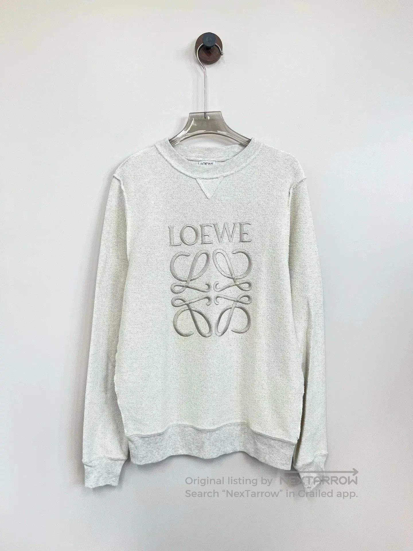 Loewe Gray Embroidered Logo Sweatshirt.
