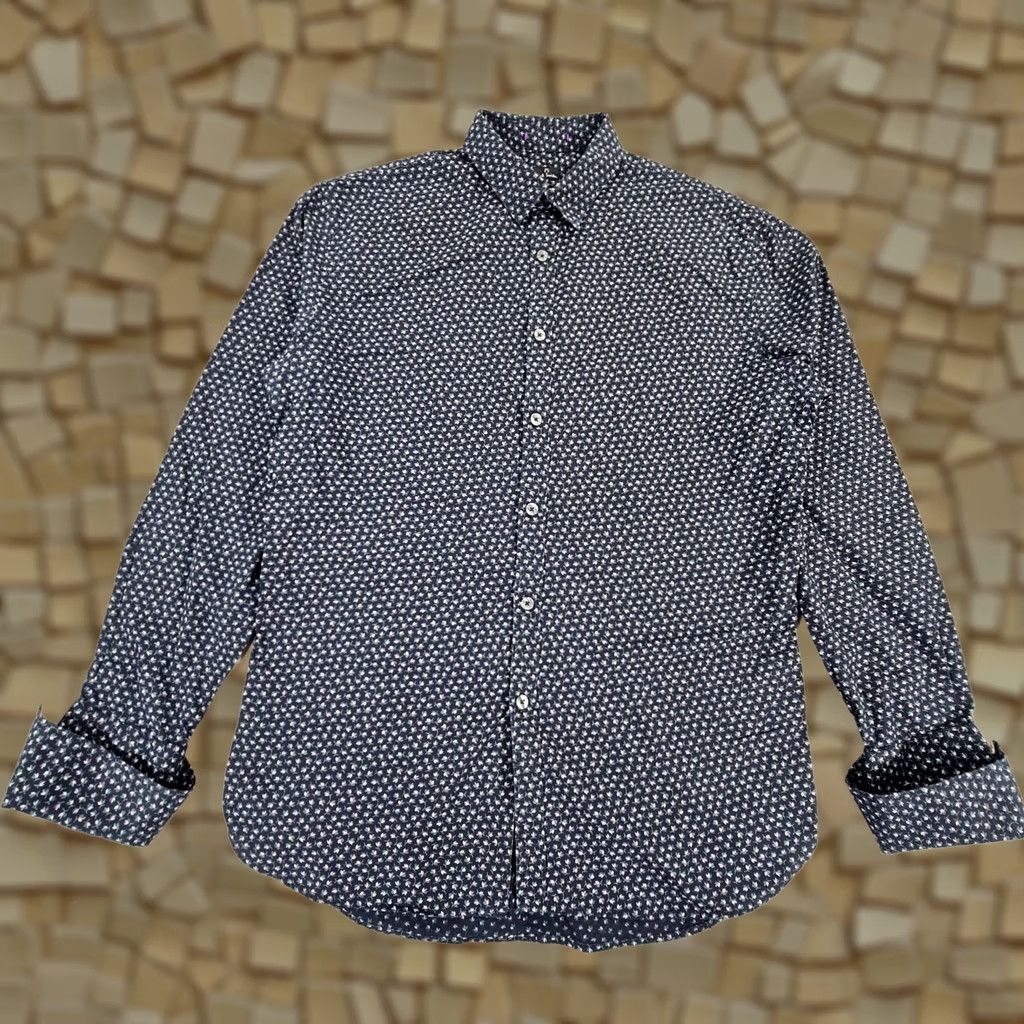 Paul Smith Paul Smith Mens Shirt Navy Blue Floral Cotton Button-Up Long Sleeve Slim M Casual Summer Holiday City London Women's? Size US M / EU 48-50 / 2 - 1 Thumbnail