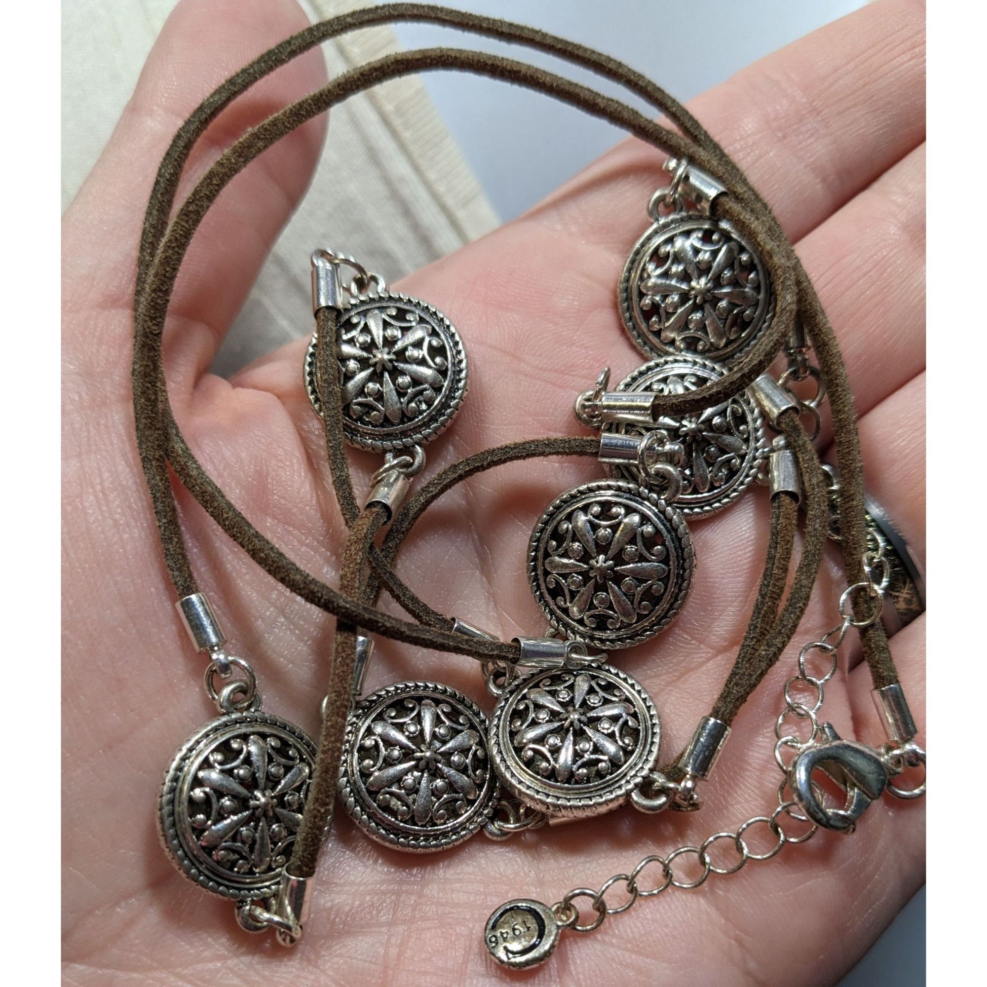 Other 1946 collection Brown And Silver Tone Medallion Station Neck Size ONE SIZE - 3 Thumbnail