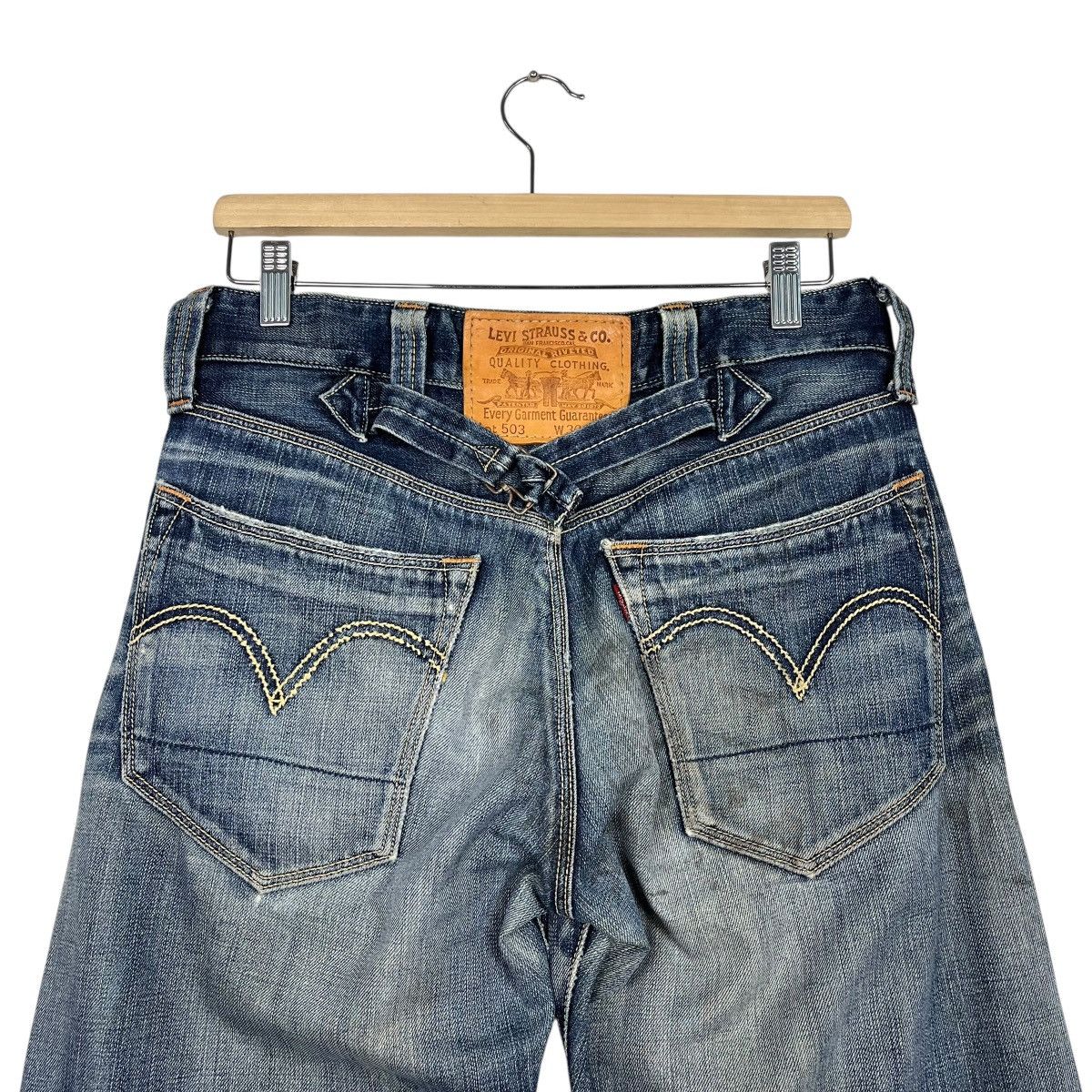 Levi's Vintage Levis Buckle Belt Distressed Denim Jeans Size US 30 / EU 46 - 8 Thumbnail