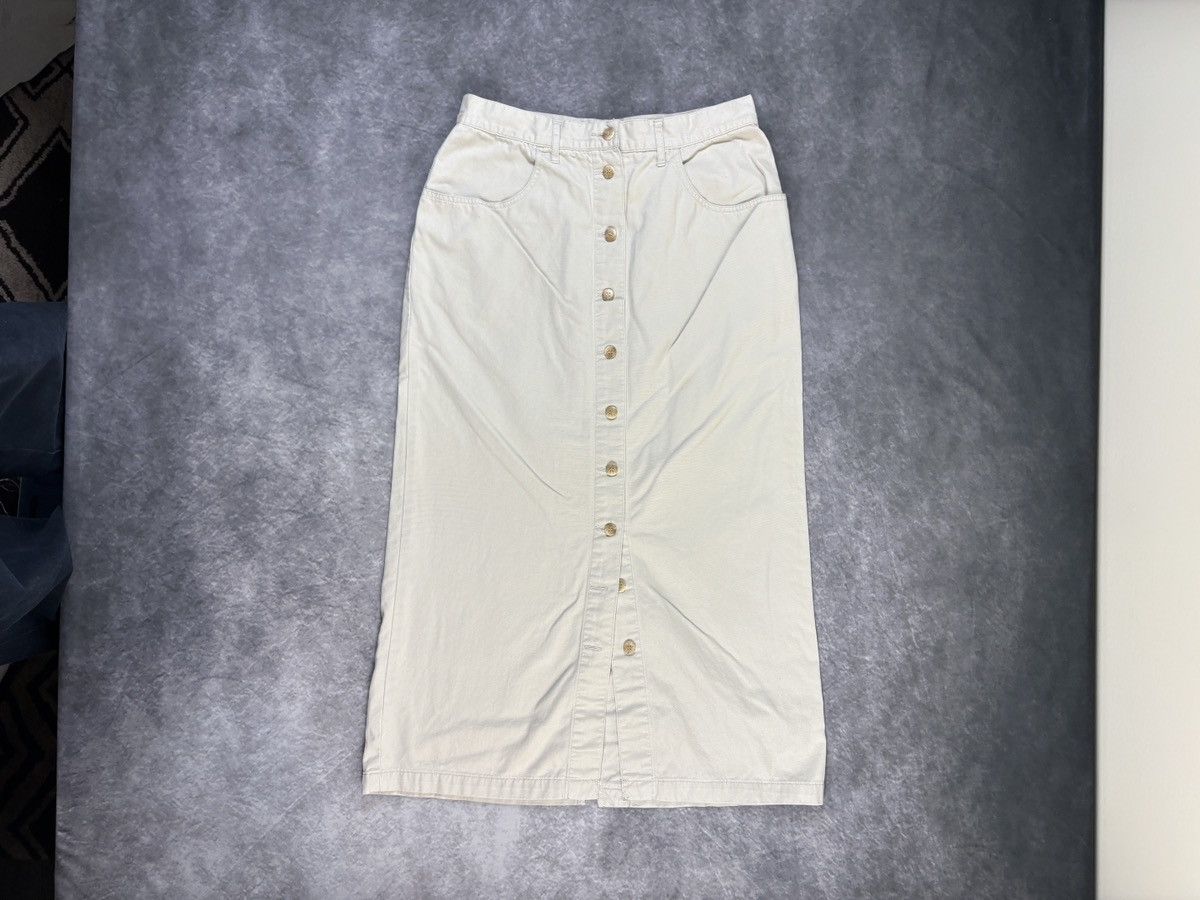 Eddie Bauer × Vintage 1990s Vintage Maxi Skirt Eddie Bauer Front Button Long Vent Size 32" / US 10 / IT 46 - 15 Thumbnail