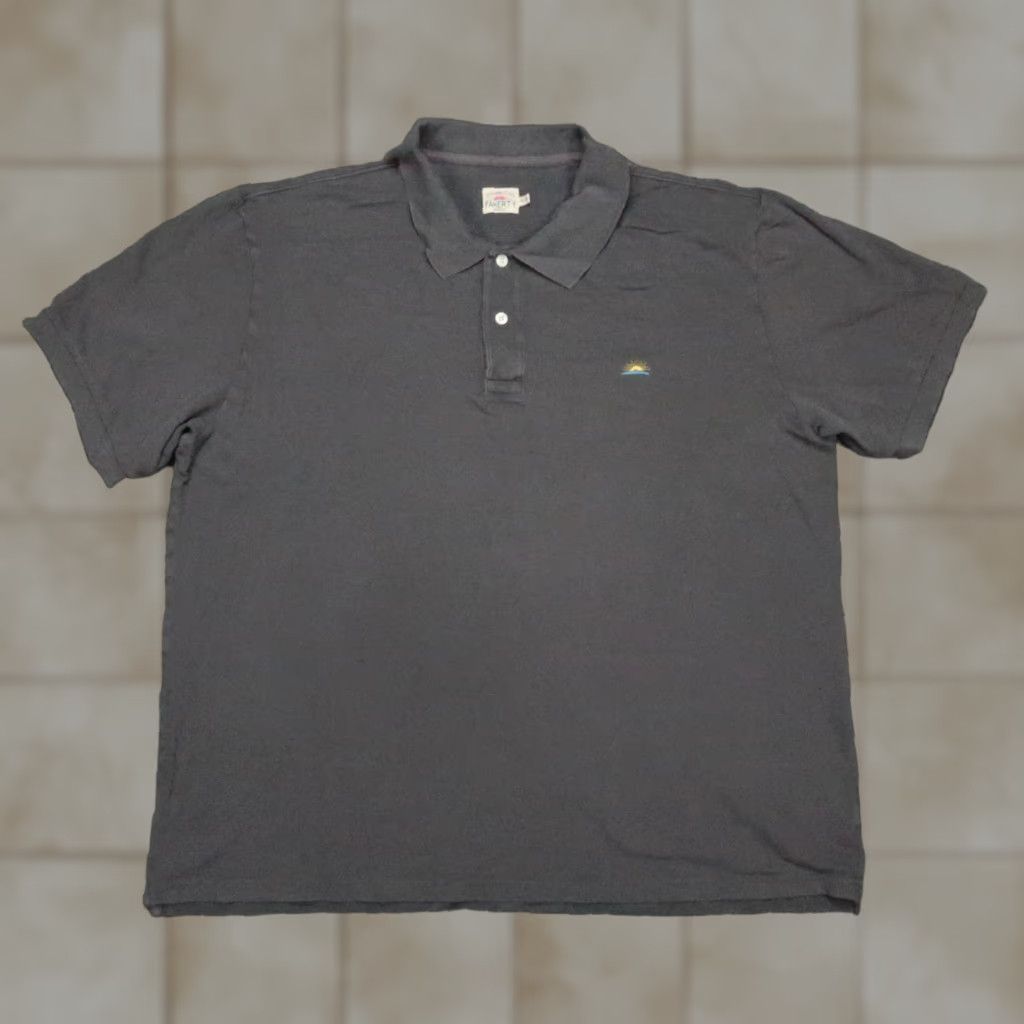 Faherty Faherty Shirt Mens XL Washed Black Pique Polo Golf Lightweight Tencel Solid Short Sleeve Button Collared Breathable Casual Travel Activewear Business Size US XL / EU 56 / 4 - 1 Thumbnail