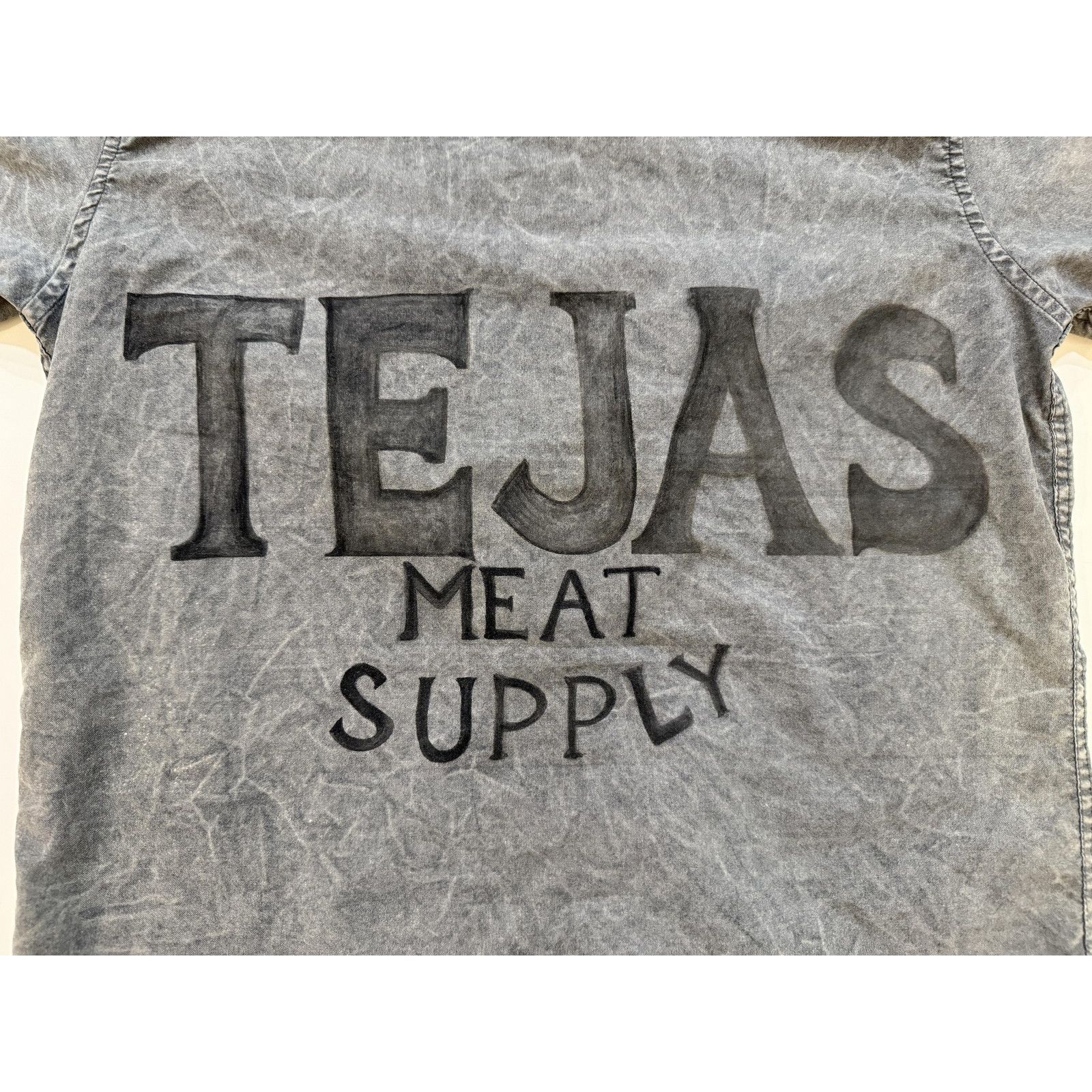 RVCA RVCA Shirt Mens LG Gray Button Up Tejas Meat Supply Size US L / EU 52-54 / 3 - 6 Thumbnail