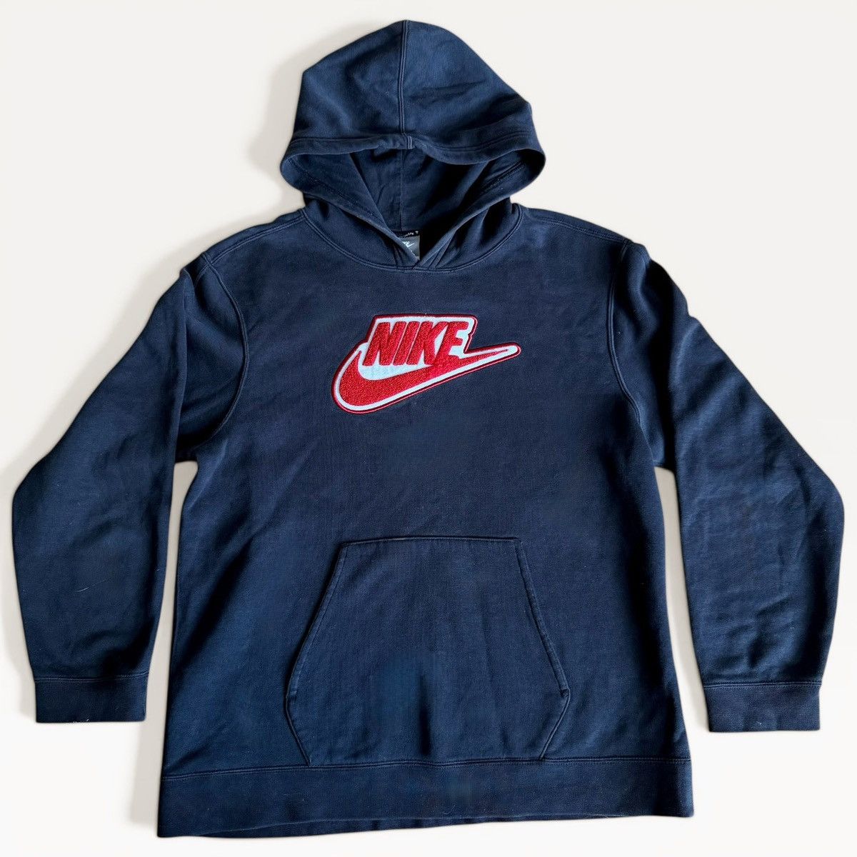 Nike Nike Y2K Fuzzy Chenille Spell Out Logo Hoodie Black Red Size US S / EU 44-46 / 1 - 2 Thumbnail