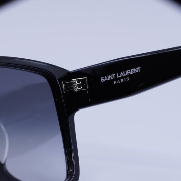 Saint Laurent Paris Saint Laurent SL M9/F 002 Sunglasses Shiny Black Square Size ONE SIZE - 8 Thumbnail
