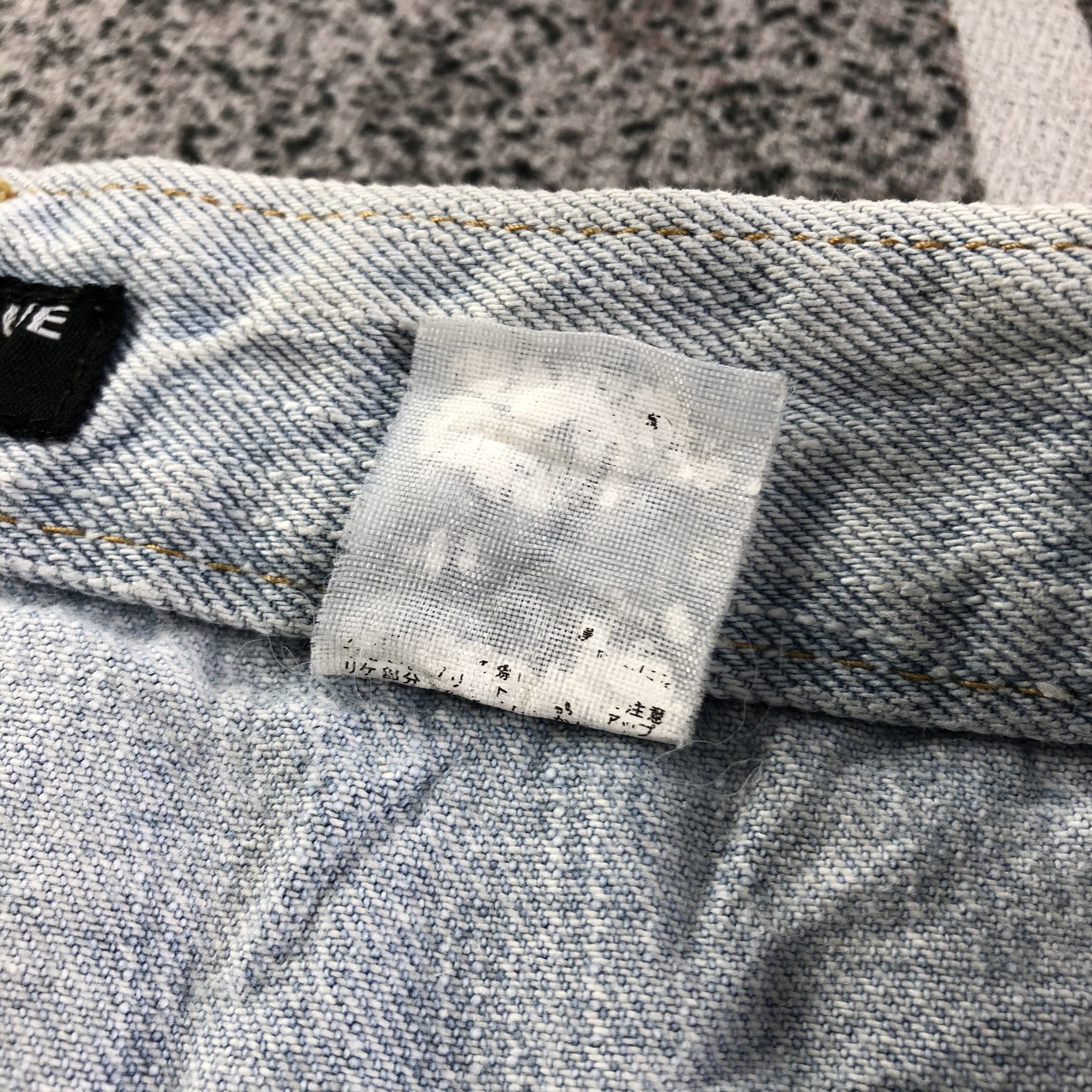 Japanese Brand Blue Moon Blue Jeans Double Waist Patchwork Jeans KJ1584 Size 29" - 10 Thumbnail