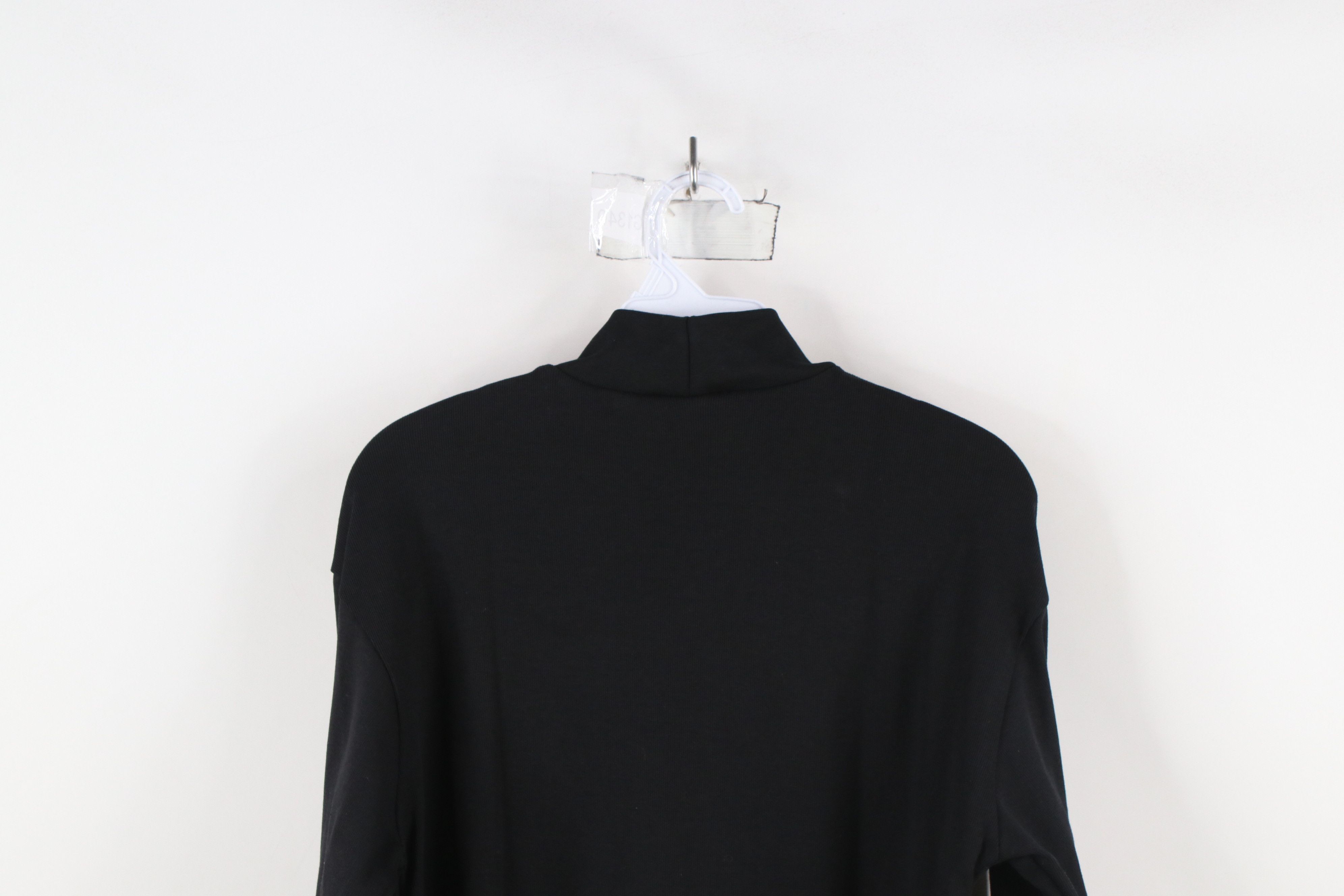 Majestic × Vintage Vintage 90s Majestic Ribbed Knit Mock Neck T-Shirt Black USA Size US M / EU 48-50 / 2 - 10 Thumbnail