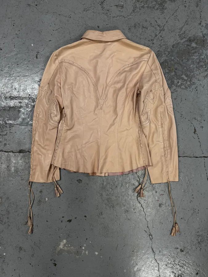 Roberto Cavalli AW2001 Roberto Cavalli Cowboy beige Leather Jacket Size XS / US 0-2 / IT 36-38 - 5 Thumbnail