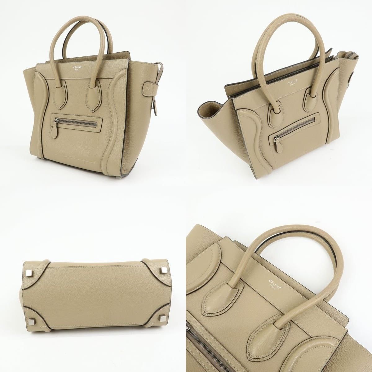 Celine Celine Luggage Mini Calfskin Tote Beige Size ONE SIZE - 3 Thumbnail