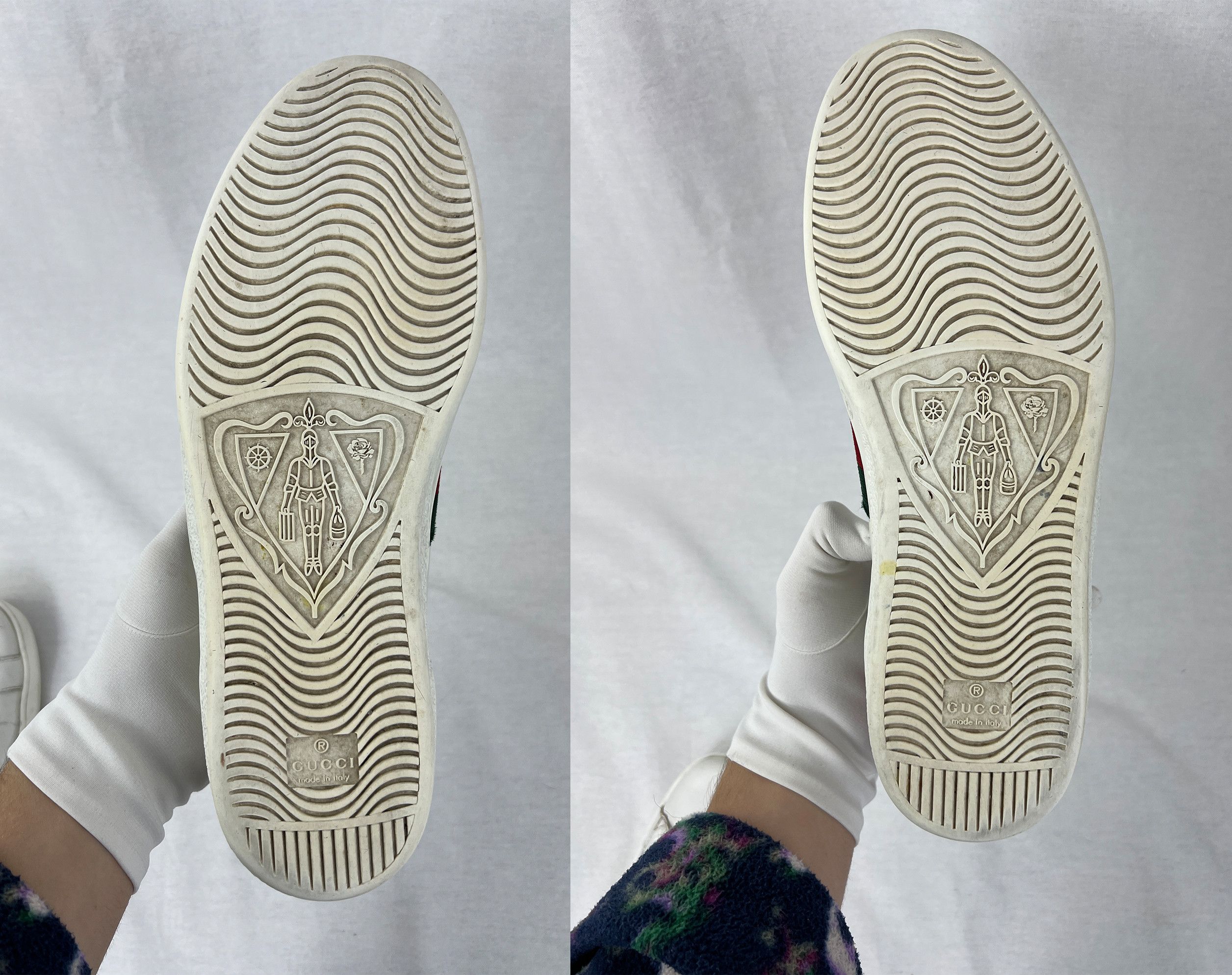 Gucci Gucci Ace Bee Embroidered White Leather Sneakers Size US 9 / EU 42 - 7 Thumbnail