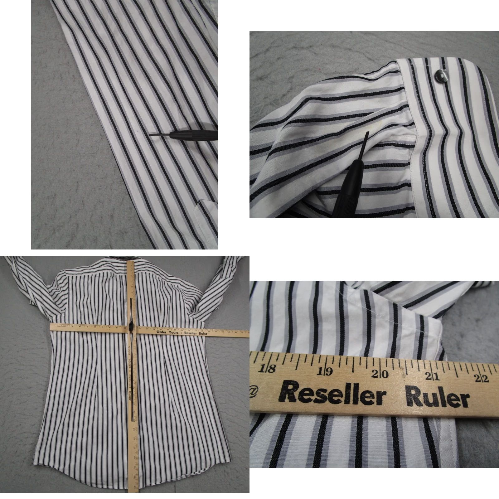 Dolce & Gabbana VINTAGE Dolce & Gabbana Dress Shirt Slim Fit 43 Gray Striped Cotton Silk Made in Italy Mens Size US XL / EU 56 / 4 - 8 Thumbnail