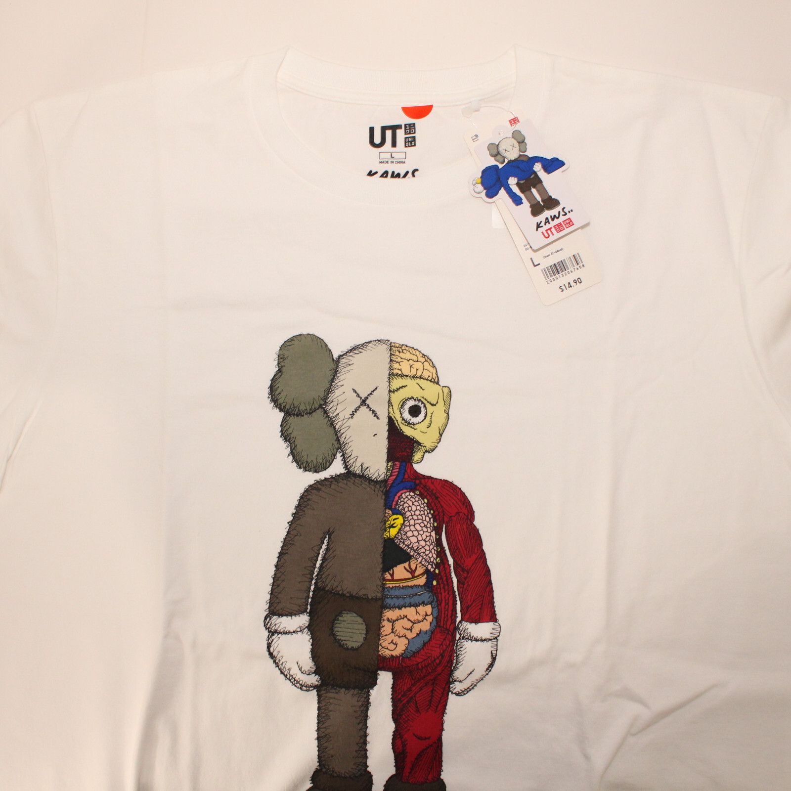 Kaws KAWS x Uniqlo Flayed Dissected Companion White Tee - Size L Size US L / EU 52-54 / 3 - 2 Thumbnail