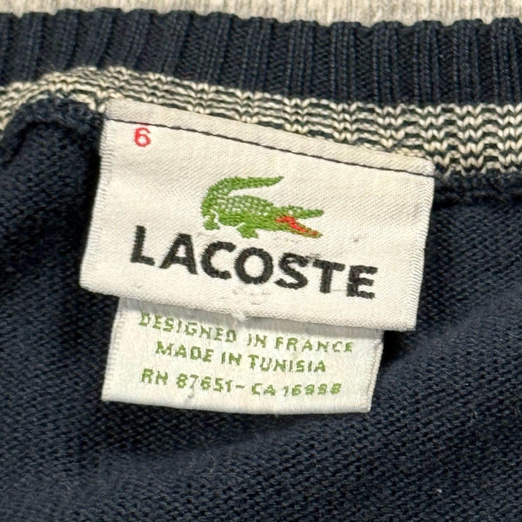 Lacoste LACOSTE MENS SWEATER XL BLUE V-NECK PULLOVER COTTON SOLID LONG SLEEVE Size US XL / EU 56 / 4 - 5 Thumbnail