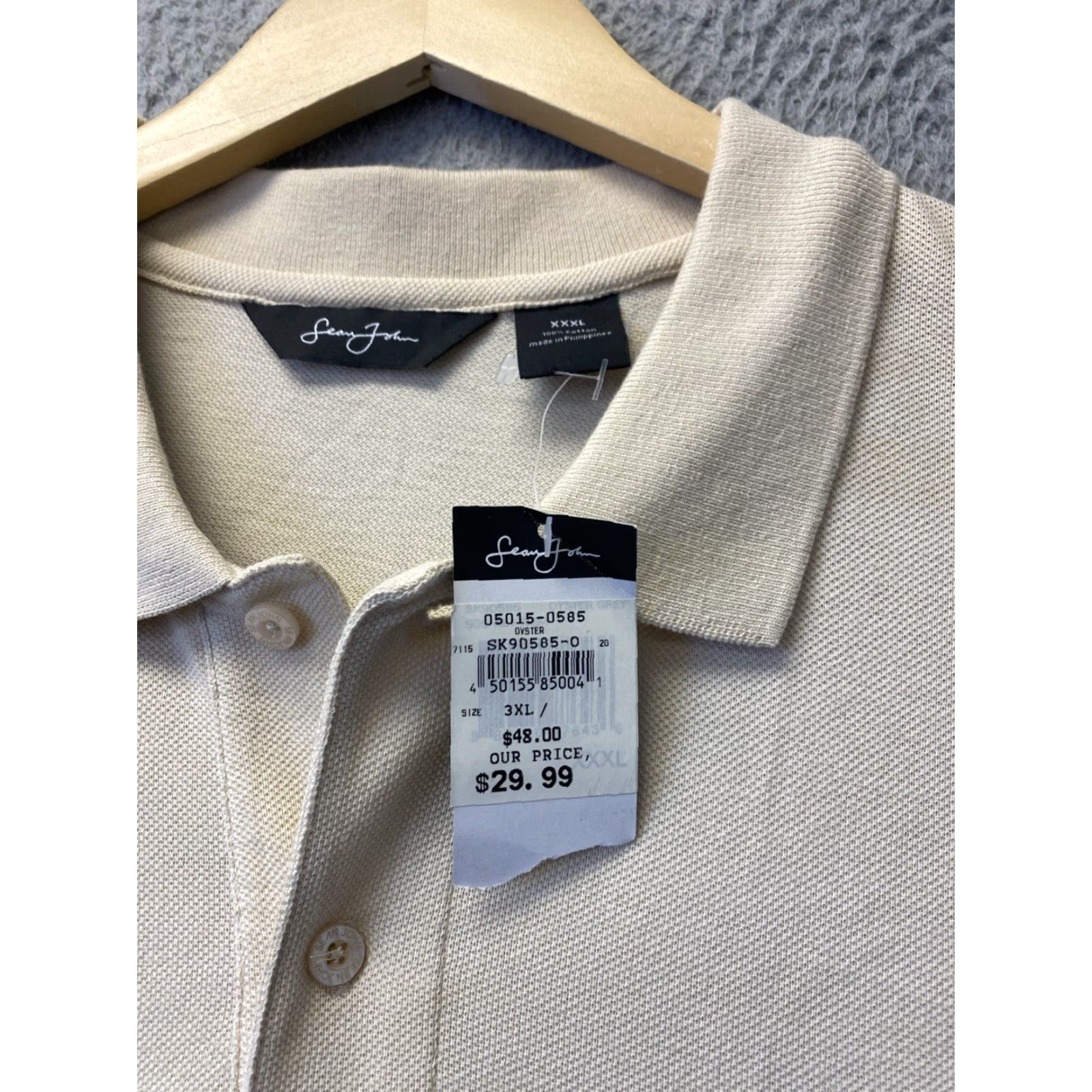 Sean John VINTAGE Sean John Polo Shirt XXXL Tan Striped Cotton Golf Summer Mens Size US XXL / EU 58 / 5 - 3 Thumbnail