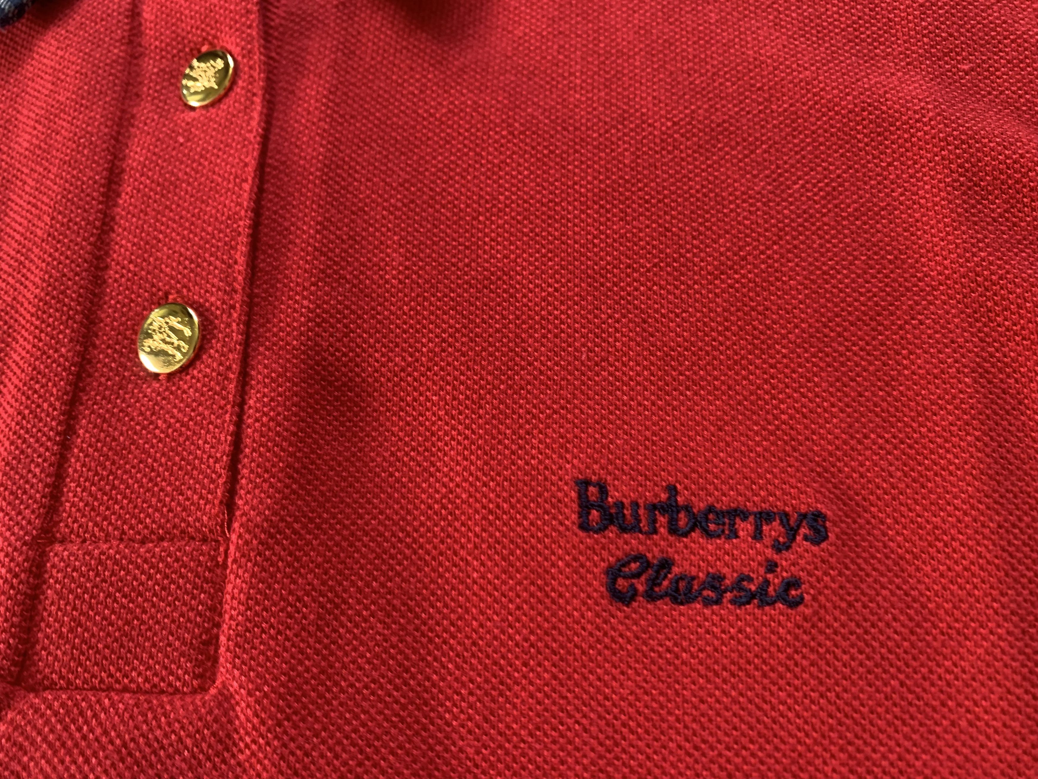 Burberry Burberrys Classic Women's Vintage Red Cotton Golf Polo Size S / US 4 / IT 40 - 5 Thumbnail