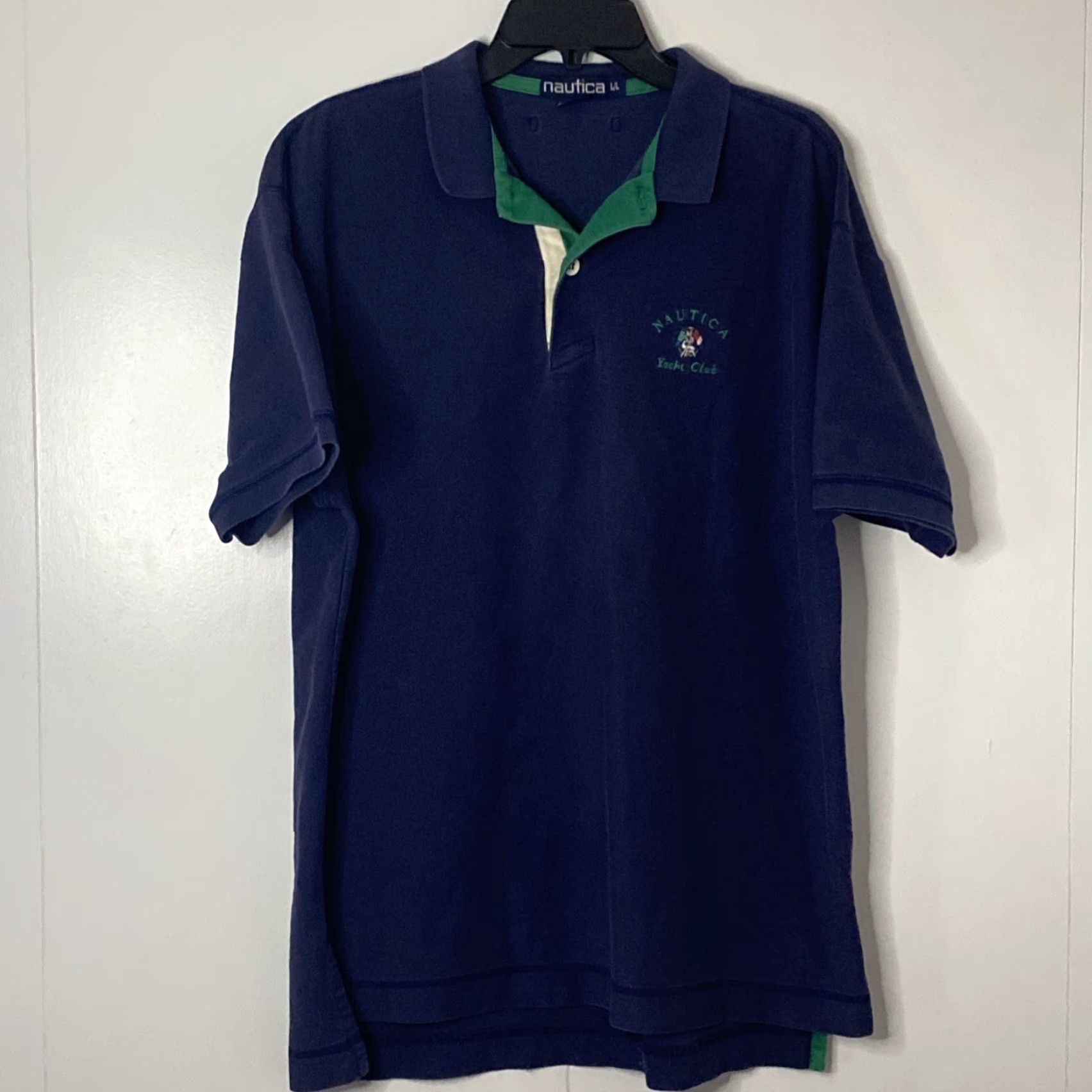 Nautica VINTAGE Nautica Yacht Club Polo Mens Large BLUE 90s Flaw L Polo Shirt Mens Size US L / EU 52-54 / 3 - 7 Thumbnail