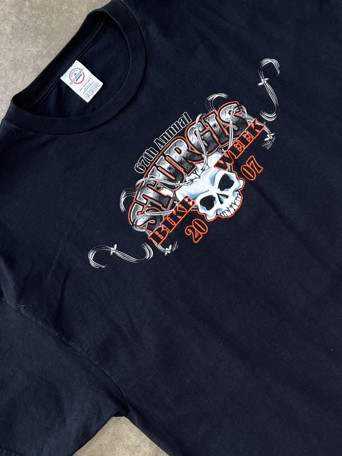 Harley Davidson Vintage 2007 Sturgis Bike Week American Motorcycle Tee 3XL Size US XXL / EU 58 / 5 - 4 Thumbnail