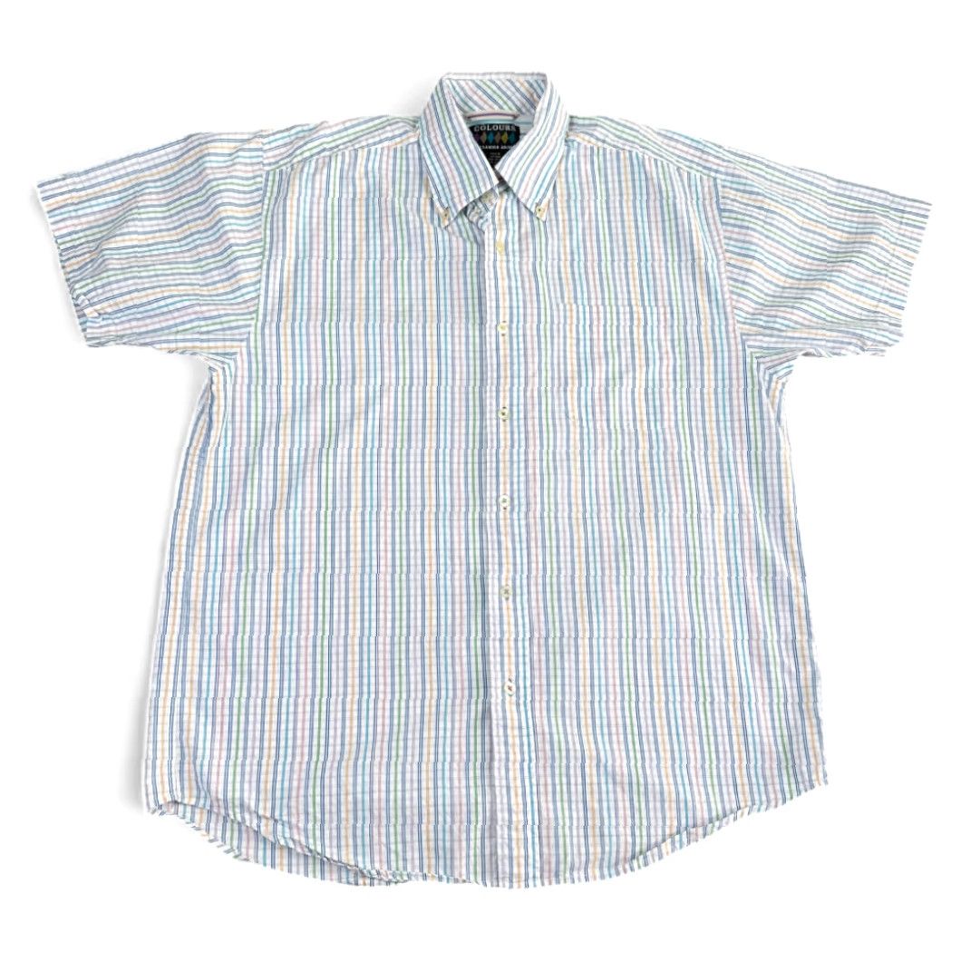 Alexander Julian Colours By Alexander Julian Shirt Adult MEDIUM White Purple Pastel Stripes Y2K Size US M / EU 48-50 / 2 - 2 Thumbnail