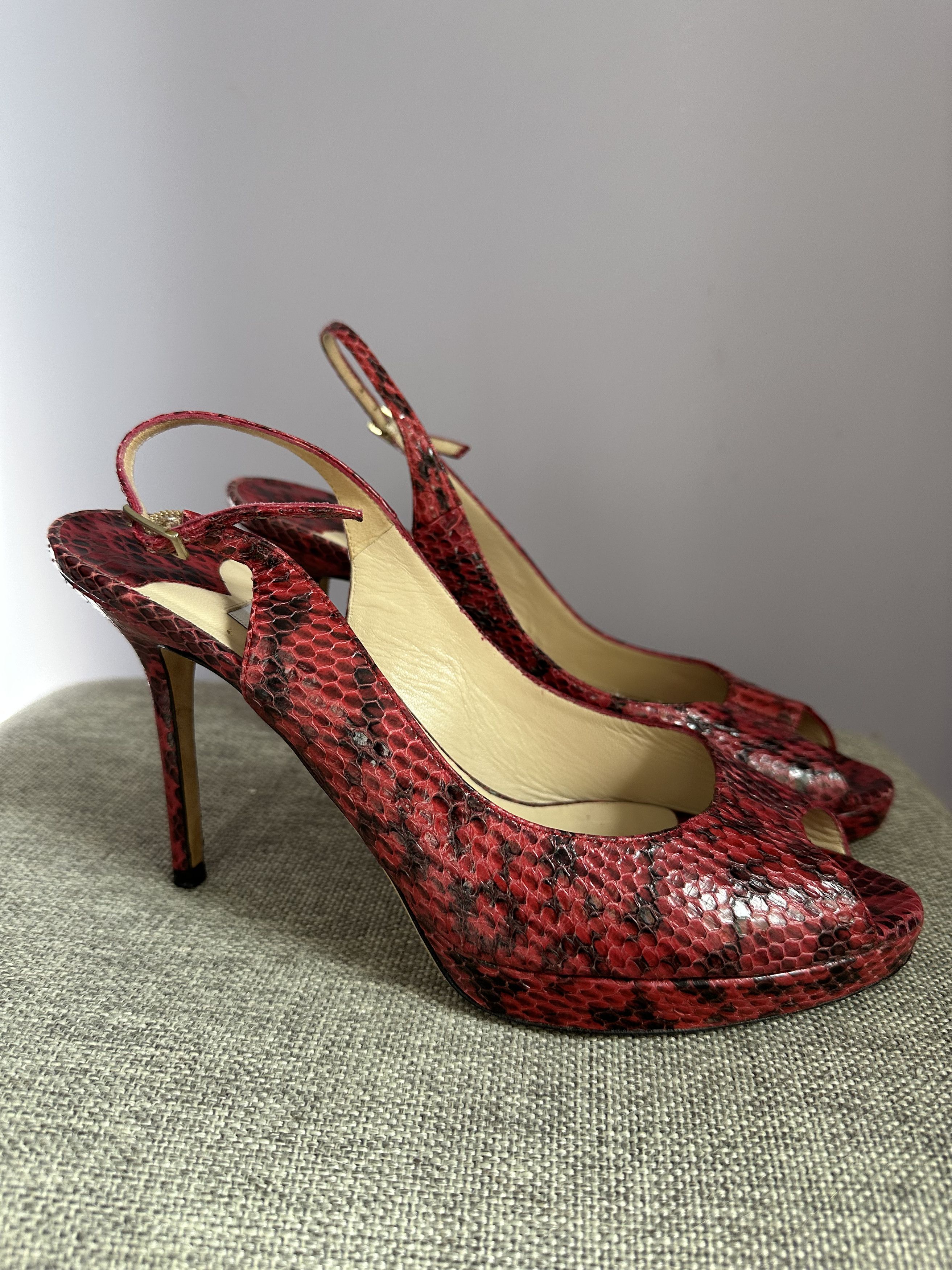 Designer × Jimmy Choo Jimmy Choo Multicolor Python heels sandals Size US 8.5 / IT 38.5 - 6 Thumbnail