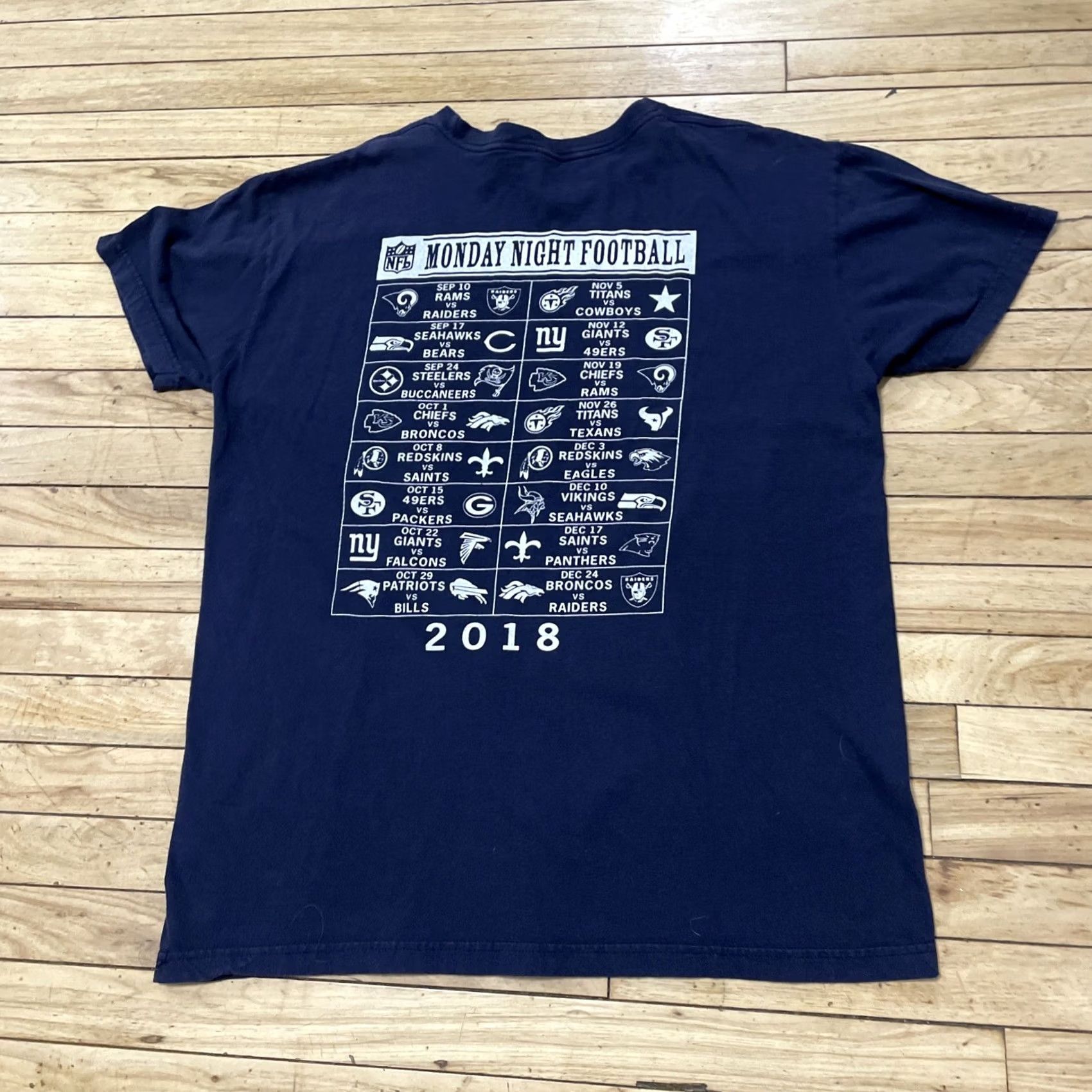 American Apparel American Apparel NFL Los Angeles Rams 2018 Monday Night Football Shirt Blue Tee XL Men Crew Neck Short Sleeve Cotton Logo Graphic"} Size US XL / EU 56 / 4 - 2 Thumbnail