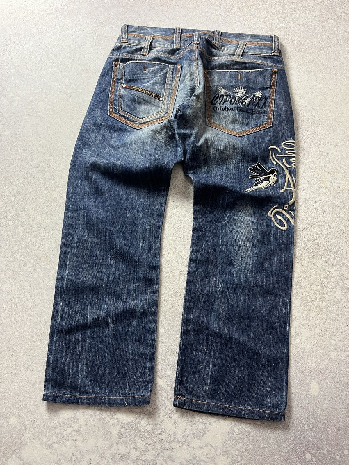 Distressed factory Japanese emporio Armani jeans