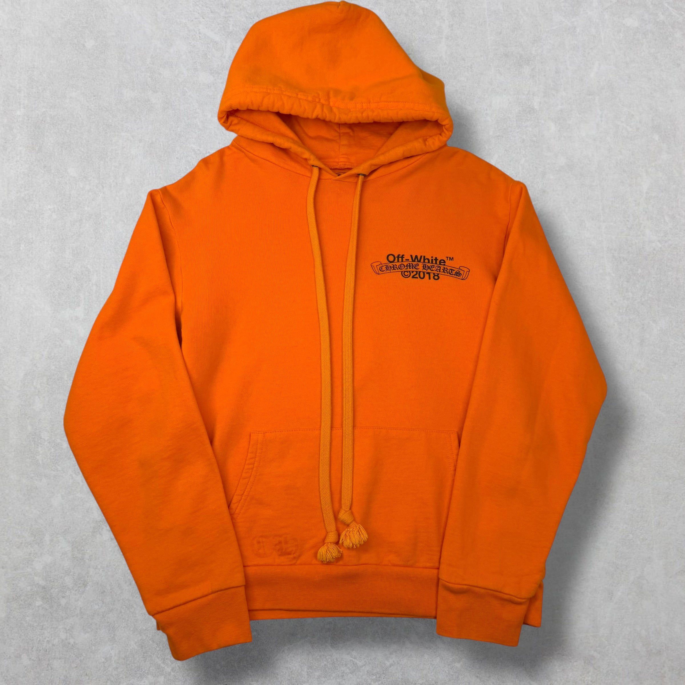 Chrome Hearts Chrome Hearts Off-White Scroll Orange Hoodie M Size US M / EU 48-50 / 2 - 2 Thumbnail