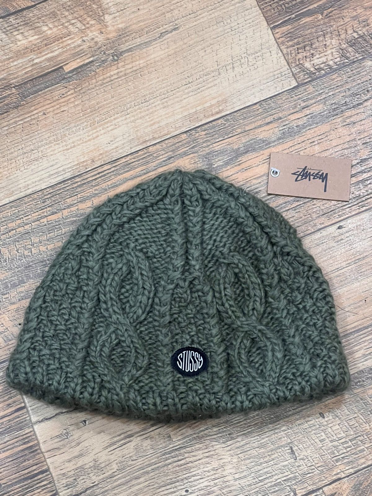 Stussy Knitted Stussy Beanie Army Green🪖 Size ONE SIZE - 1 Thumbnail
