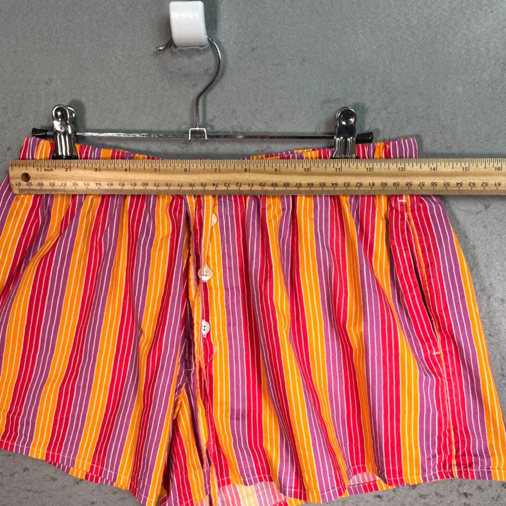 Vintage L*Space Womens XS Striped Cotton Lounge Shorts Drawstring Size 26" / US 2 / IT 38 - 5 Thumbnail