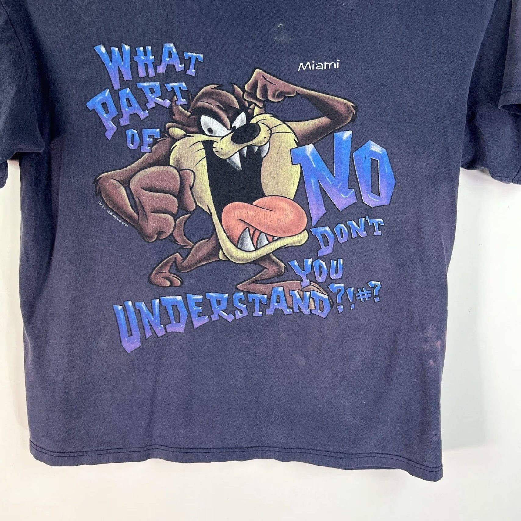 Vintage VINTAGE Taz 1999 Warner Brothers Attitude T-Shirt Mens XL Blue USA 90s Graphic Print Shirt Mens XL Blue USA Taz Attitude 1999 Vintage T-Shirt Size US XL / EU 56 / 4 - 2 Thumbnail