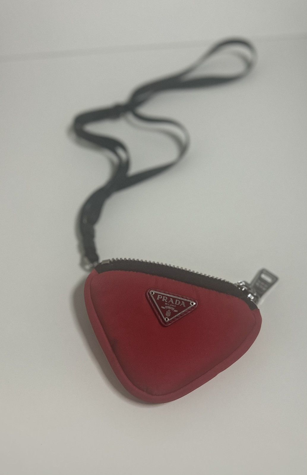 image of Prada Tessuto Coin Pouch in Red, Women's