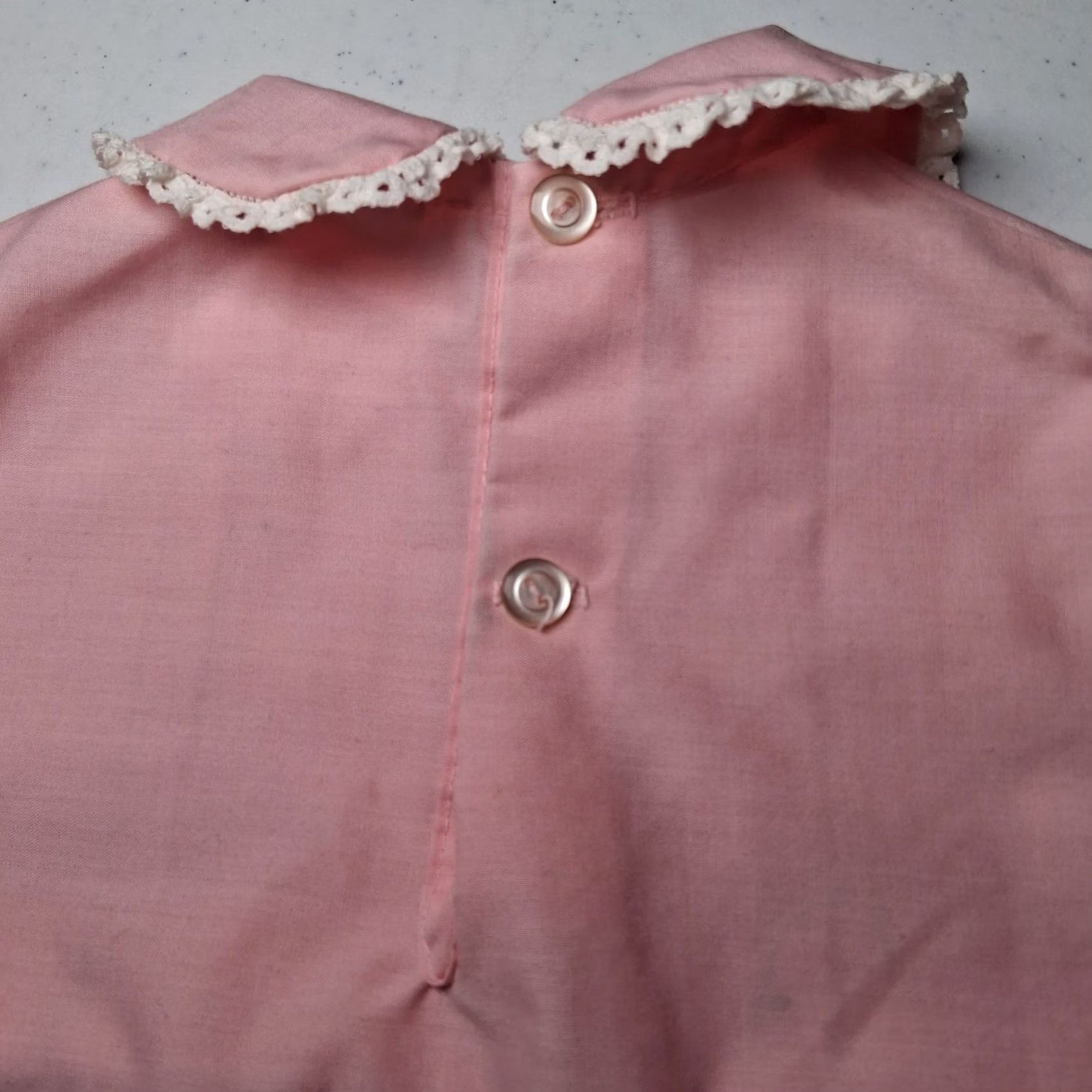 Sears VINTAGE Sears Perma Prest Dress Girls 3T Pink Short Sleeve Collar Casual Cotton Blend 12" Pit to Pit 17" Long Boys? Size ONE SIZE - 7 Thumbnail