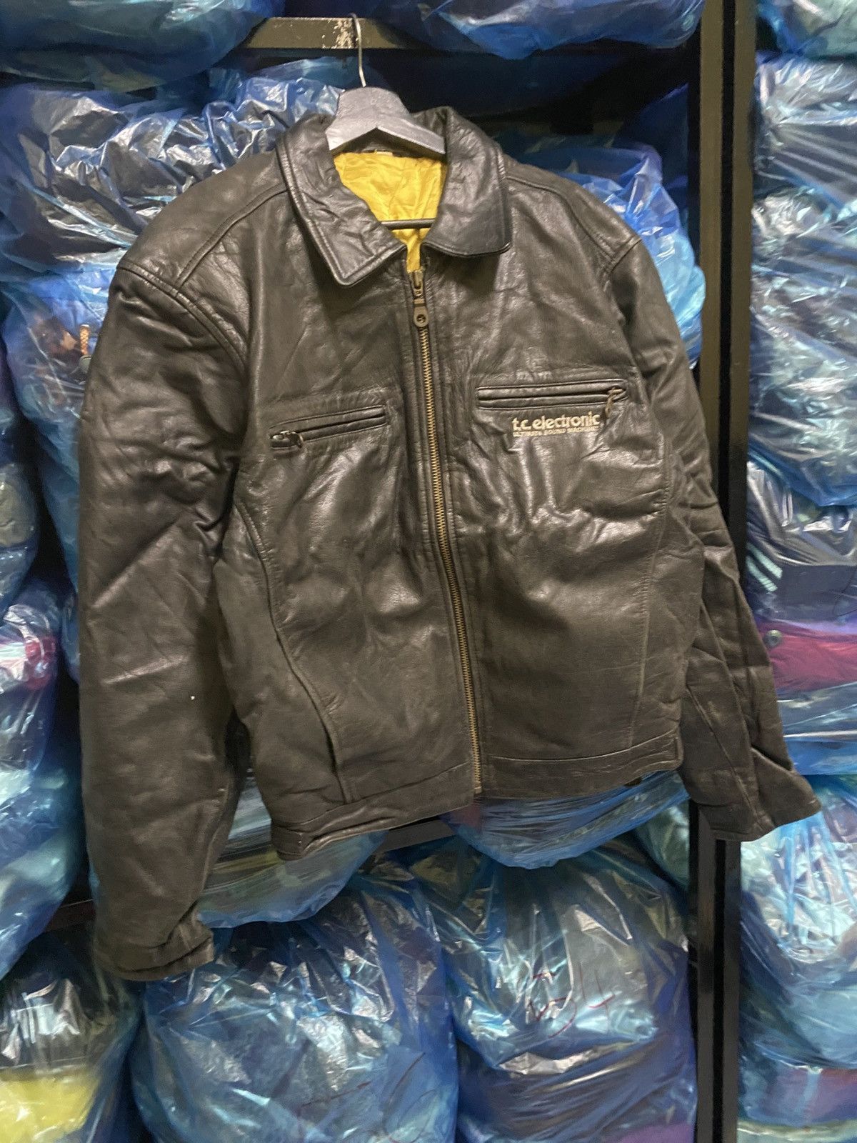 Other Vintage t.c electronic FORCE Real Leather Jacket Embroidered Size US M / EU 48-50 / 2 - 6 Thumbnail