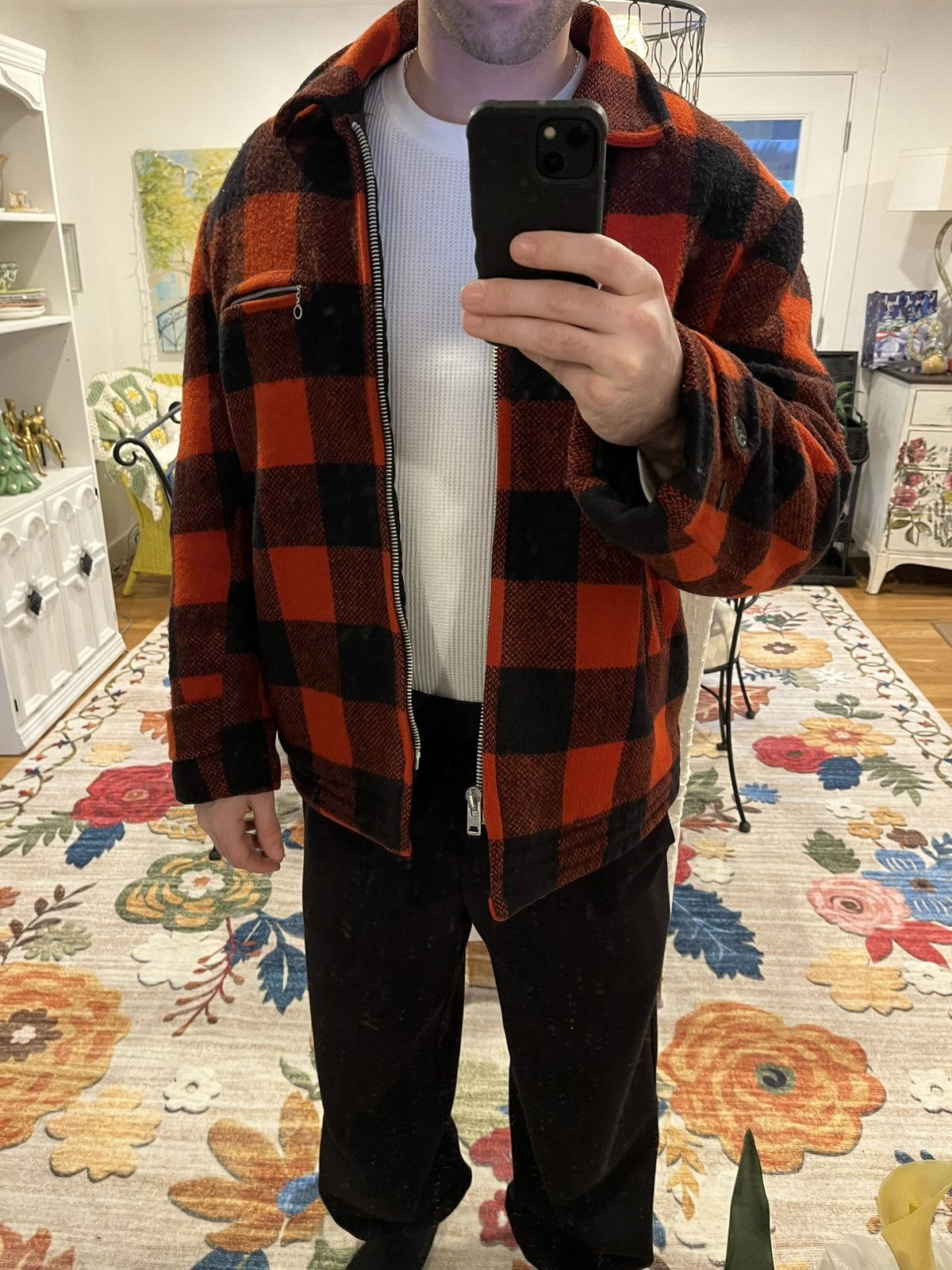 Other 50s/60s Vintage Lined Wool Buffalo Check Workwear Jacket 46 Size US M / EU 48-50 / 2 - 21 Thumbnail