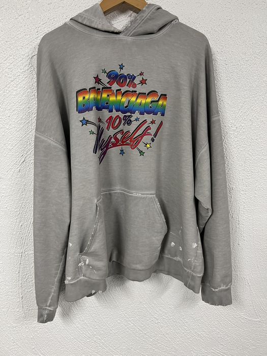 Balenciaga Distressed 90 10 Wide Fit Hoodie