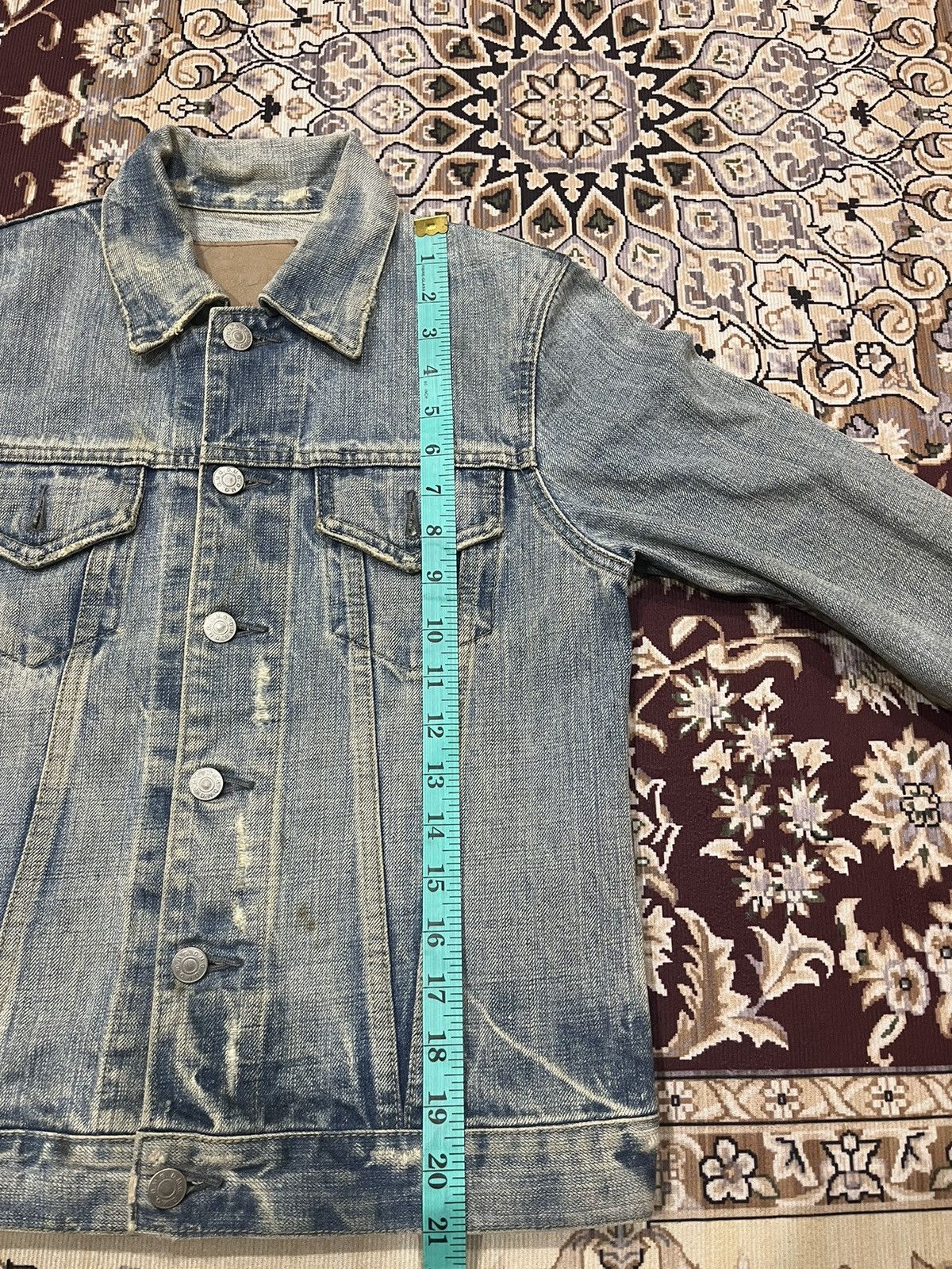 OMNIGOD Vintage Domingo Omnigod Distressed Stain Denim Jacket Size XS / US 0-2 / IT 36-38 - 23 Thumbnail