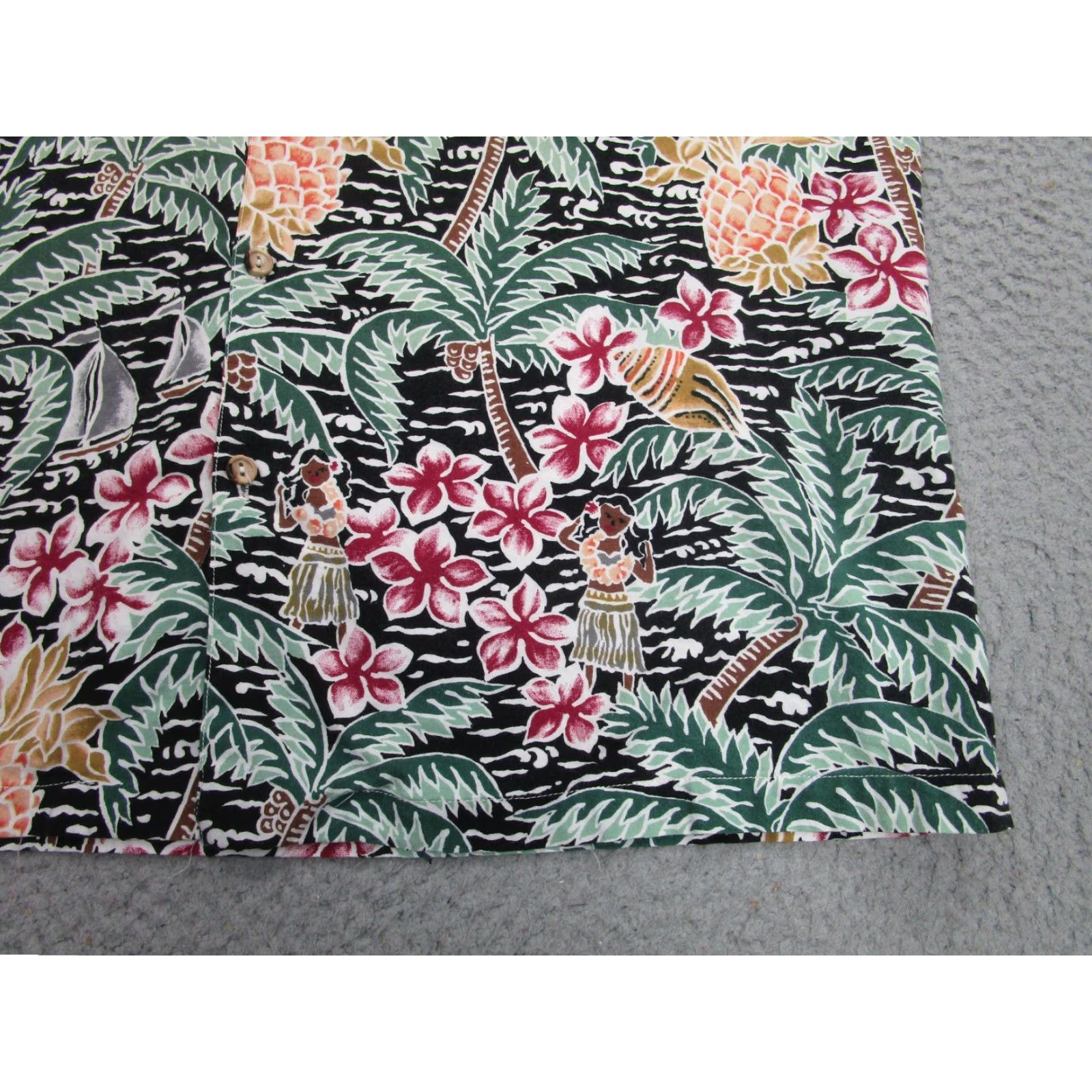 Vintage VINTAGE Cooke Street Hawaiian Shirt Men XL Black Floral Tropical Beach Made USA III Size US XL / EU 56 / 4 - 3 Thumbnail
