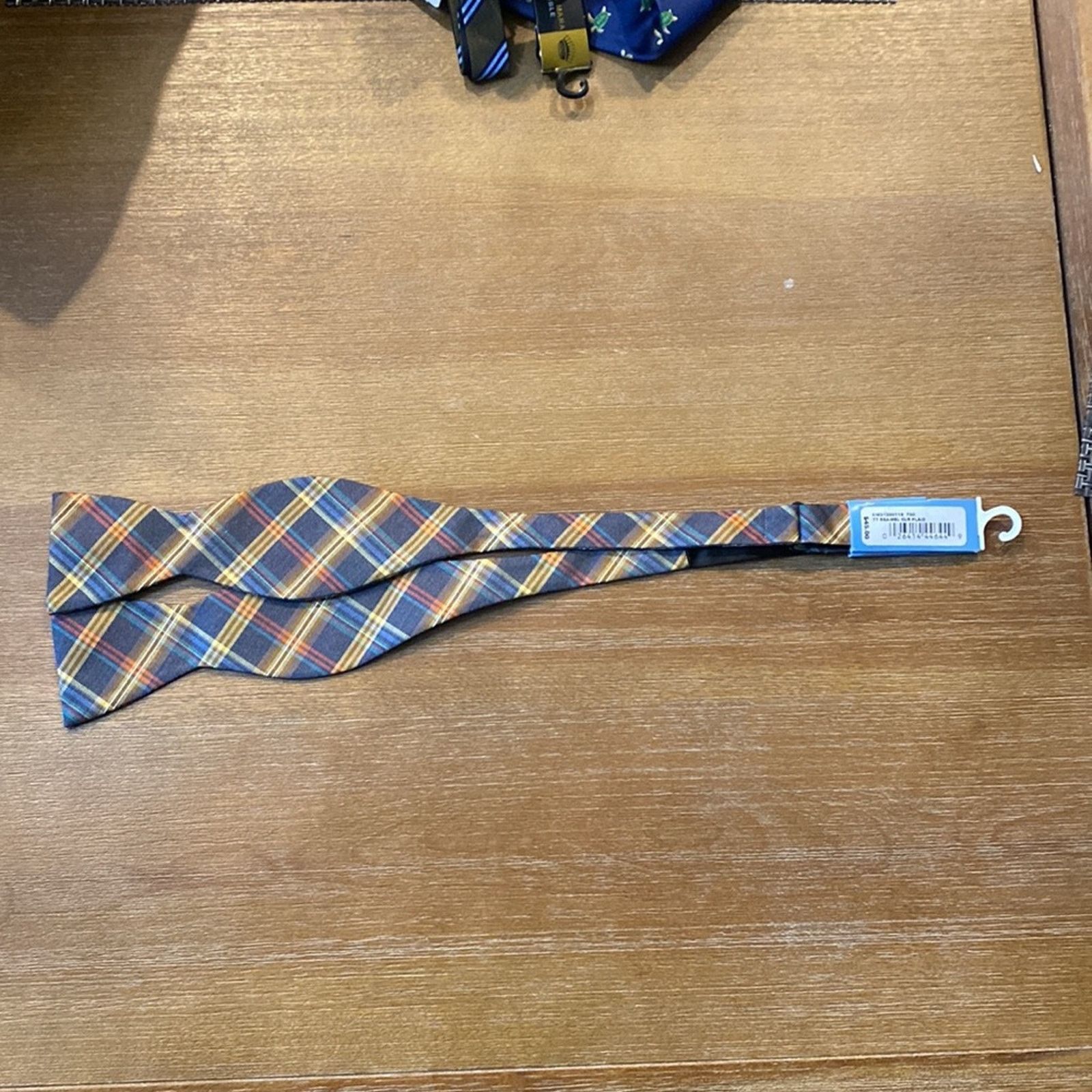 Countess Mara Countess Mara Sea-Mel plaid silk blend bow tie formal Size ONE SIZE - 3 Thumbnail